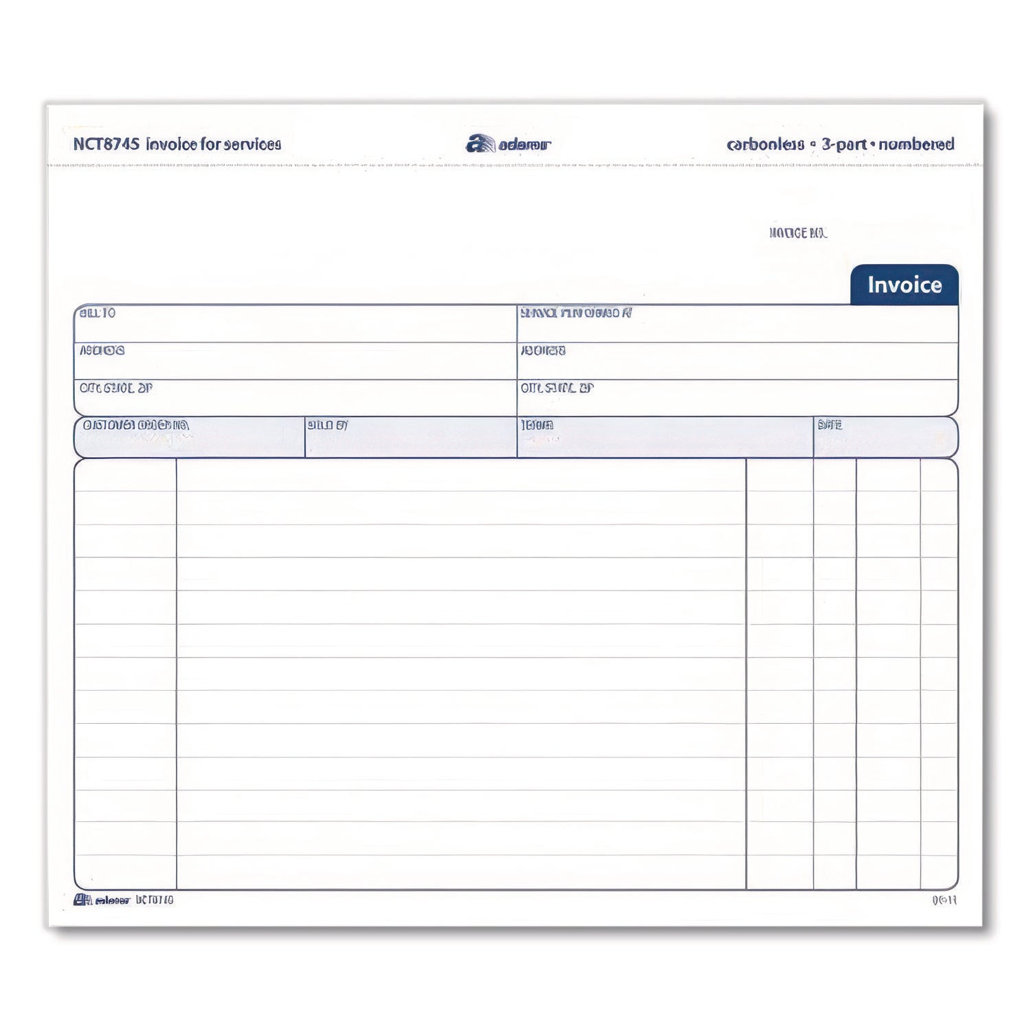 Adams® Multipart Service Invoice Pad - 3-Part Carbonless, 8.5