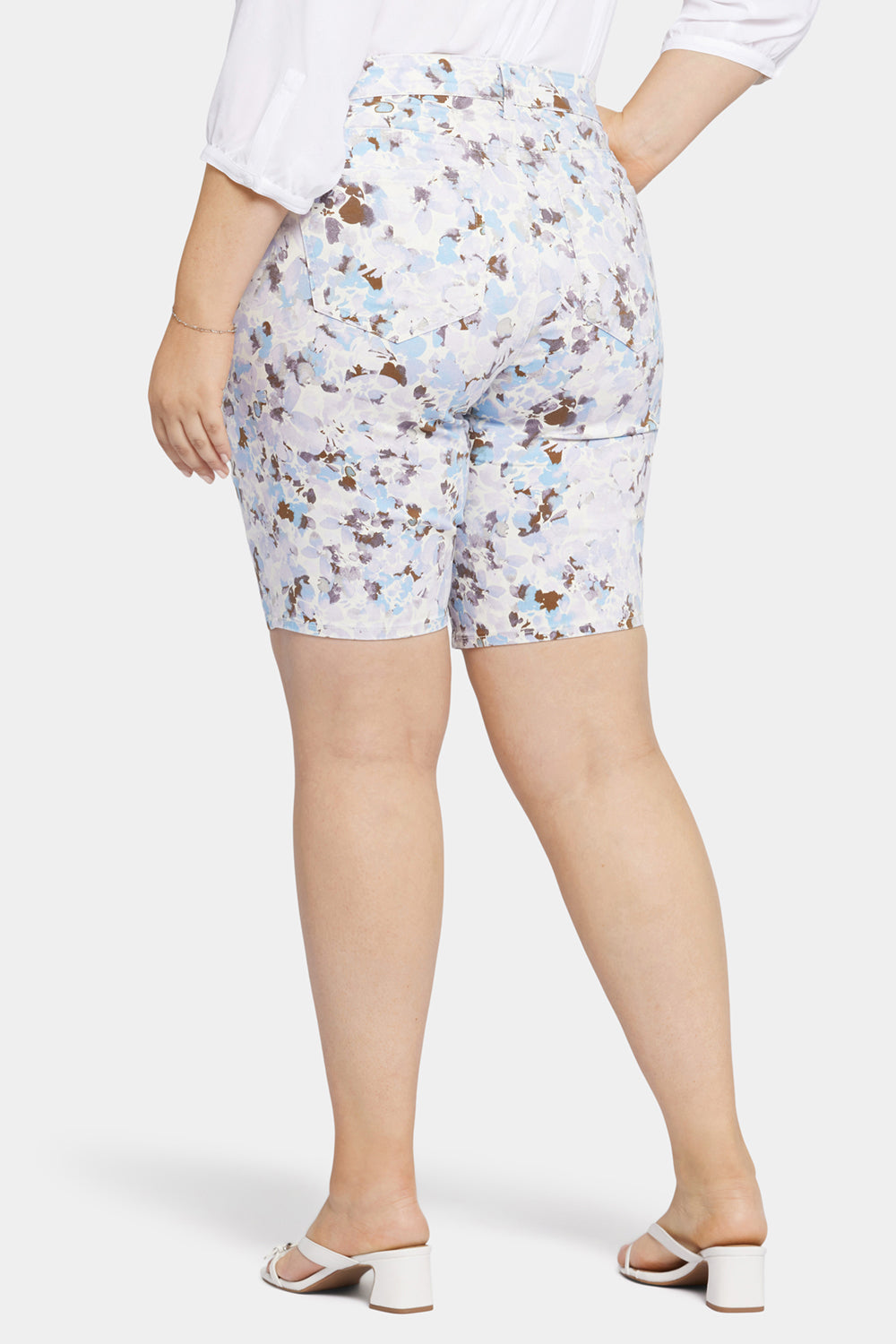 Briella 11 Inch Plus Size Denim Shorts for Women - Becca Bouquet | Comfortable Stretch Jeans for Casual Wear, Summer Outfits & Beach Vacations