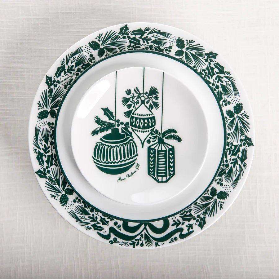 Festive Christmas Dinner Plates Set - 12-Piece Holiday Dinnerware for Christmas Party, Family Gatherings & Festive Celebrations