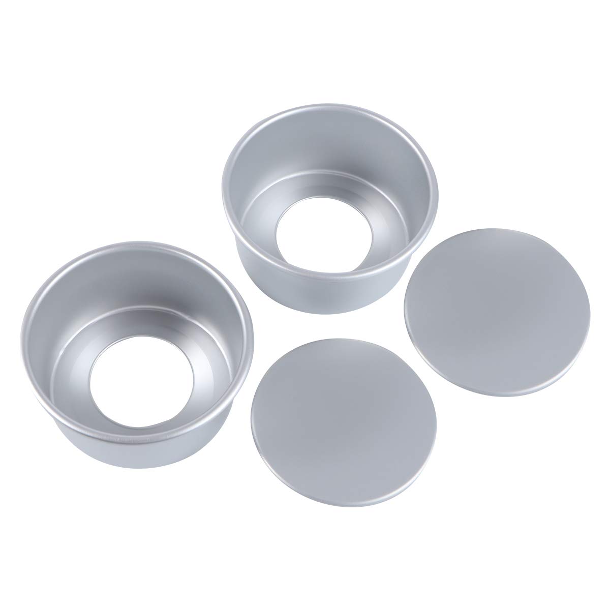 2-Piece Removable Round Cake Baking Pan Set - Non-Stick Aluminum Alloy Pie & Mini Cake Mold for Baking, Cooking, Party Desserts (Perfect for Birthdays, Weddings & Home Baking)