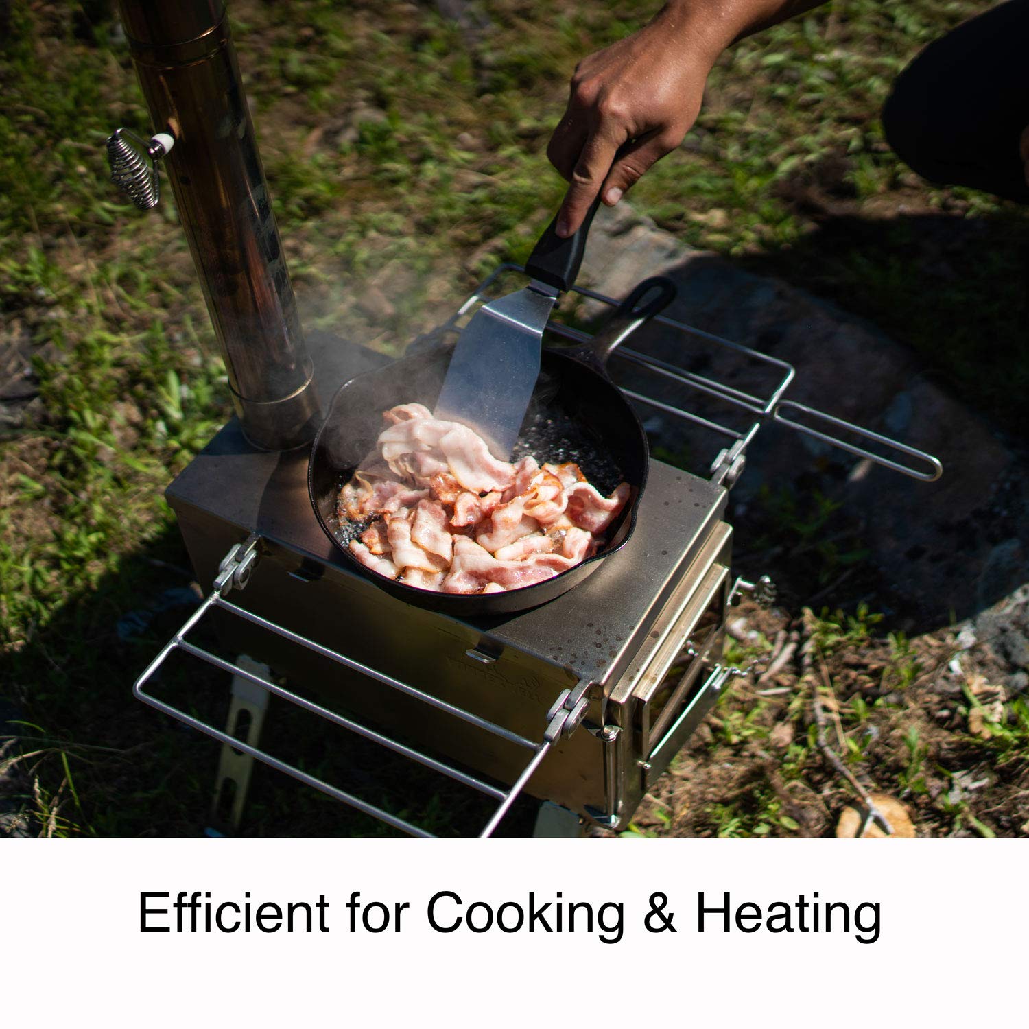 WINNERWELL Nomad Medium Tent Stove - Portable Wood Burning Stove for Camping, Shelters & Outdoor Adventures | 800 cu in Firebox | Stainless Steel Construction w/ Chimney Pipe | Perfect for Backpacking, Hunting & Winter Camping
