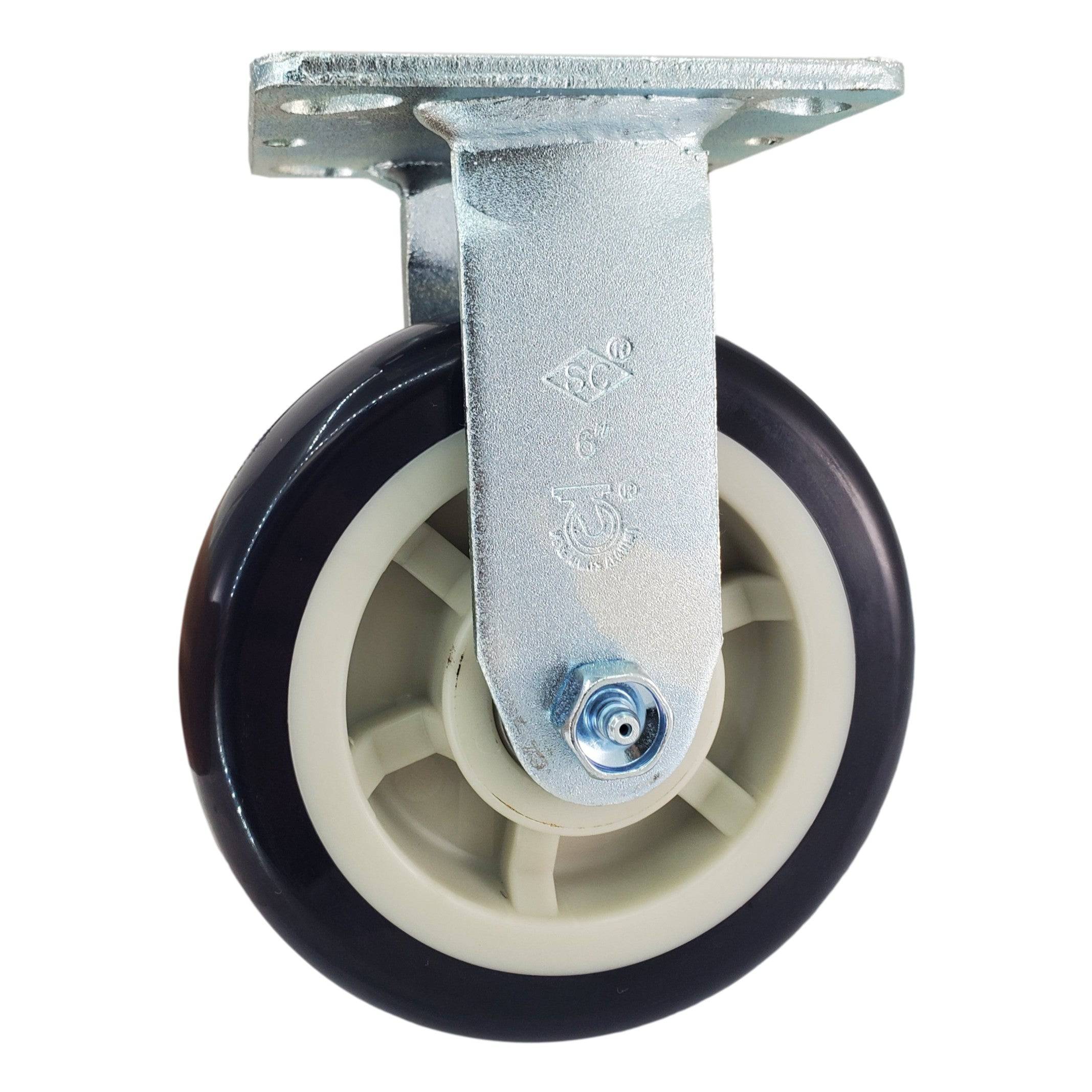 6 x 2 Pro Tech Heavy Duty Industrial Casters - 900 lbs Capacity per Wheel - Perfect for Warehouse Equipment, Shop Carts & Workbenches