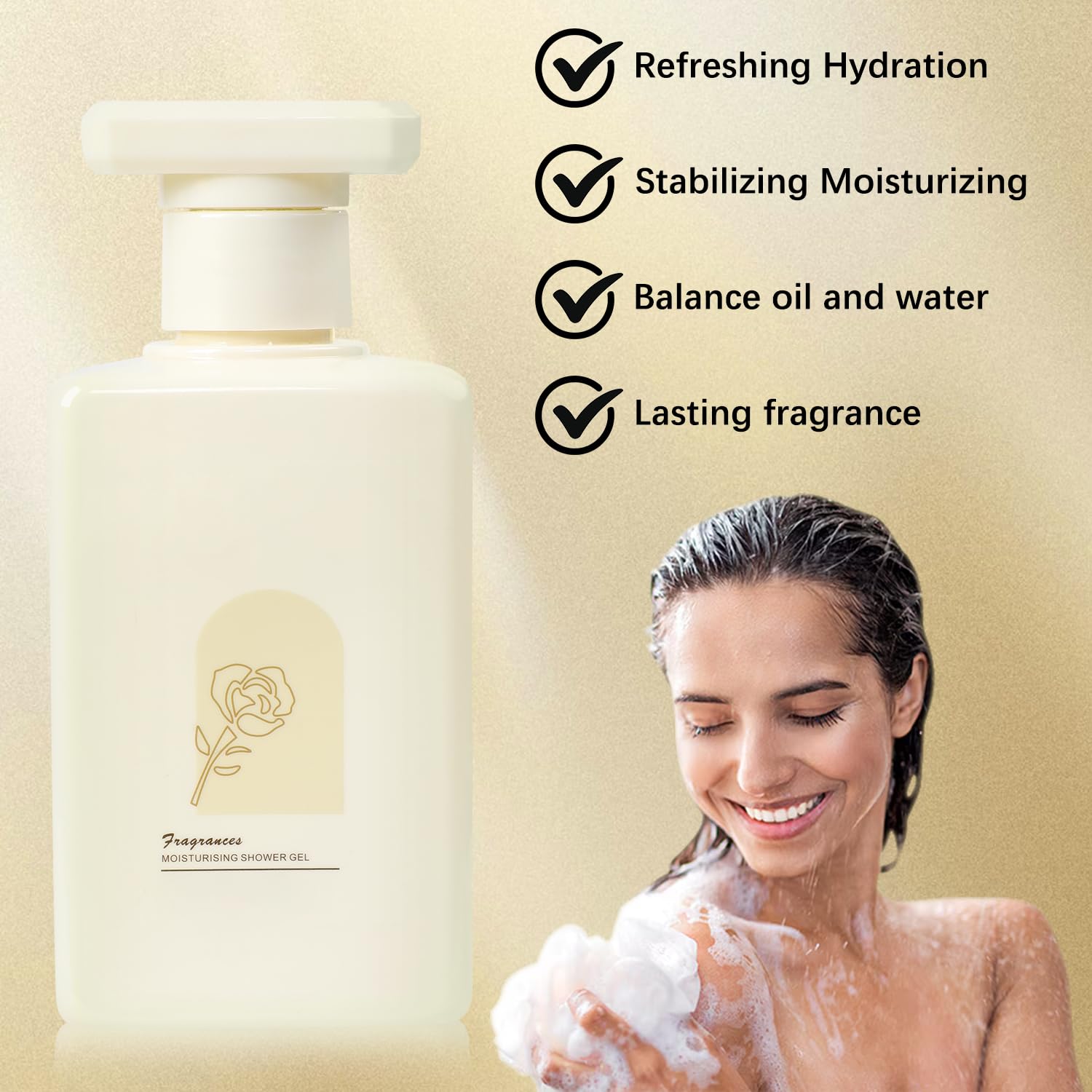 SanyeQueen Korean Perfumed Moisturizing Body Wash & Shower Gel - Hydrating & Fragrant Cleanser for Dry Skin (300ml) | Perfect for Daily Shower & Spa Relaxation