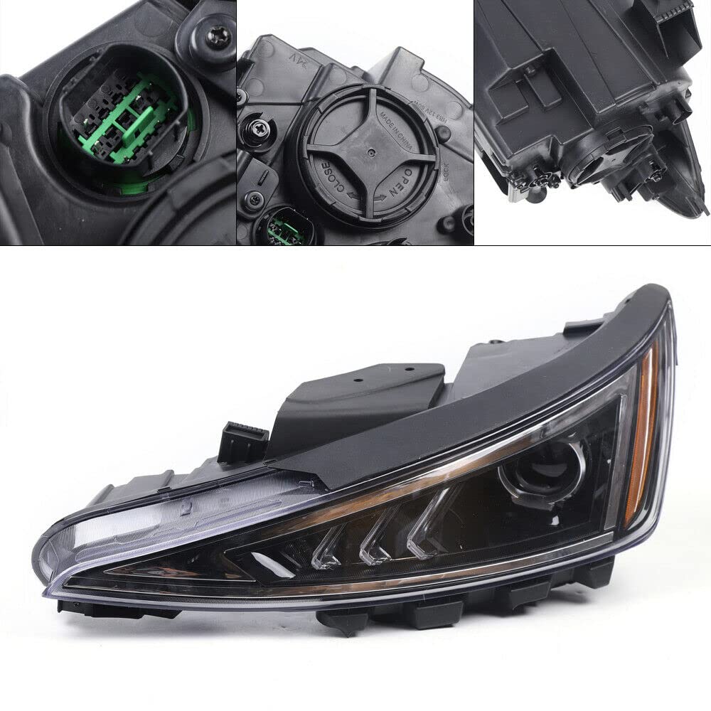 2019-2020 Hyundai Elantra Headlight Assembly Pair - Halogen Projector Headlamps Replacement for Driver & Passenger Side | Perfect for Night Driving & Foggy Conditions