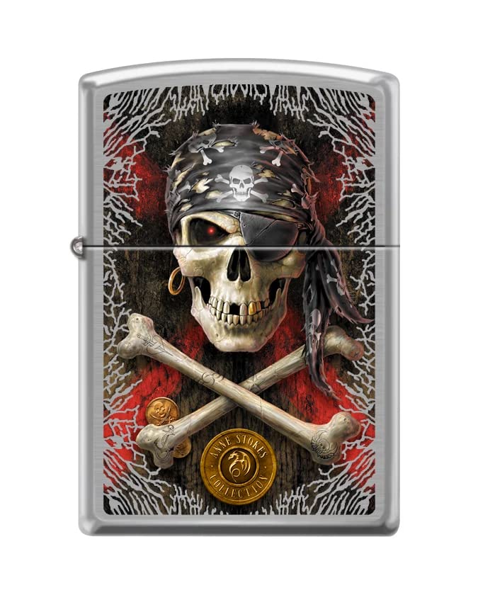 Pirate Skull Evil Dark Brush Chrome Z5345