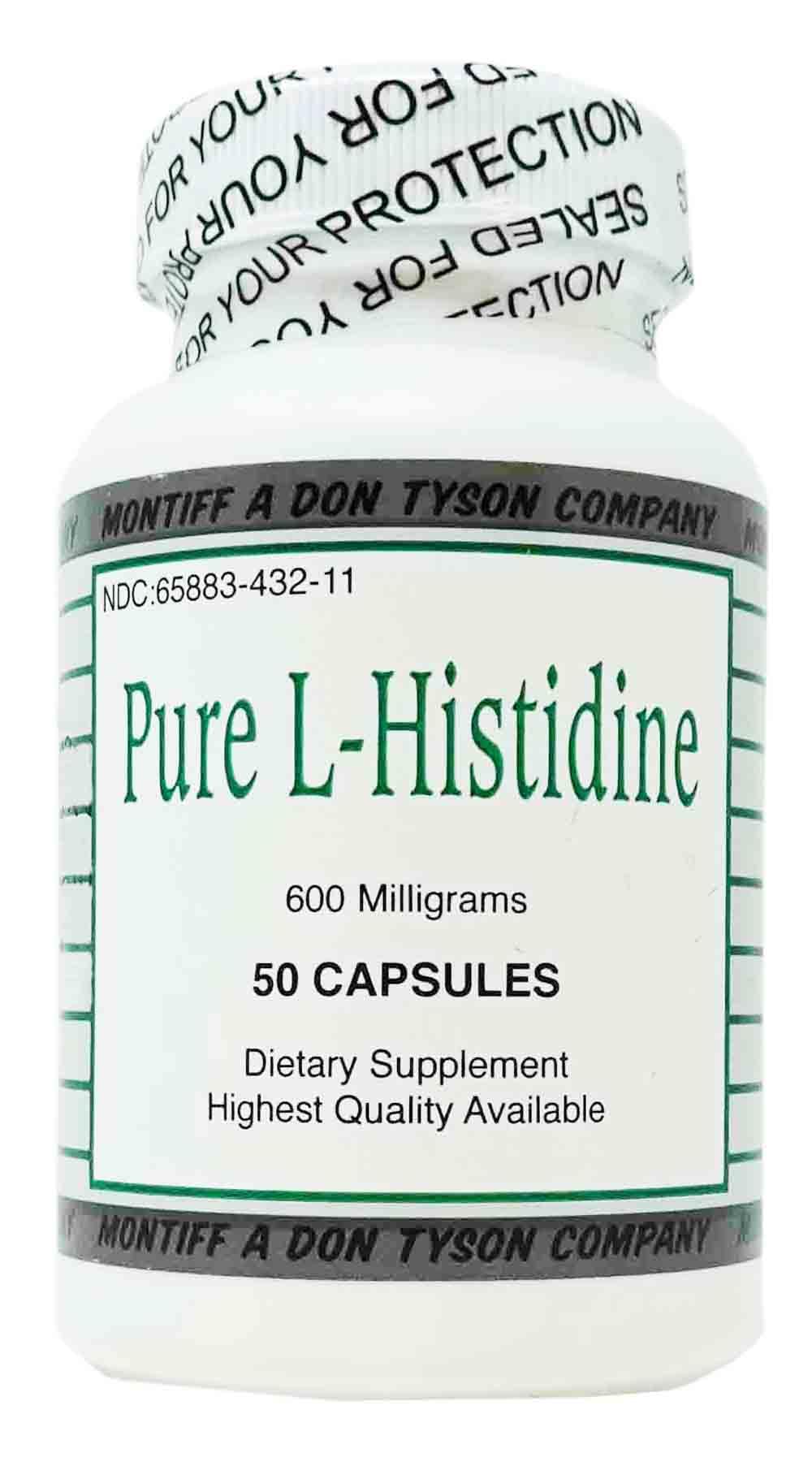 Pure L-Histidine 600mg - 50 Capsules | Amino Acid Supplement for Muscle Recovery & Immune Support | Pre-Workout & Post-Workout Nutrition