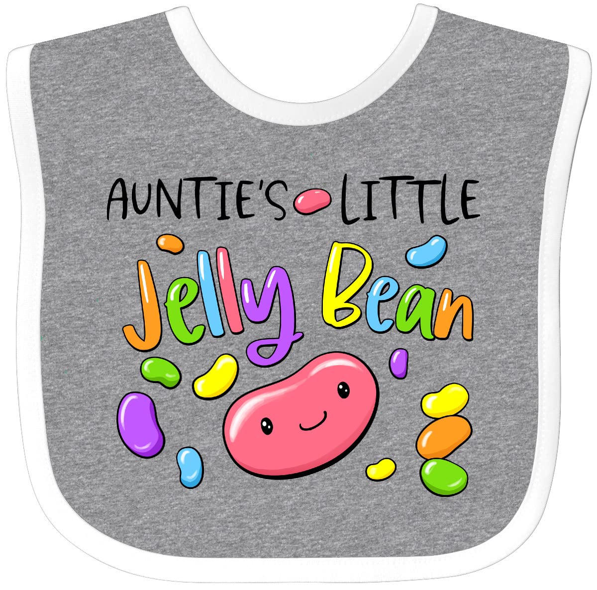 Inktastic Aunties Little Jellybean - Adorable Easter Candy Baby Bib for Newborns & Infants - Perfect for Easter Gifts, Baby Showers & Holiday Photos