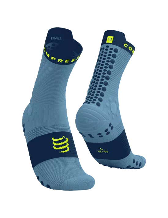 Compressport Unisex Pro Racing Socks v4.0 - High-Performance Trail Running Socks for Men & Women (Denim/Poseidon) - Ideal for Marathon, Hiking & Outdoor Sports