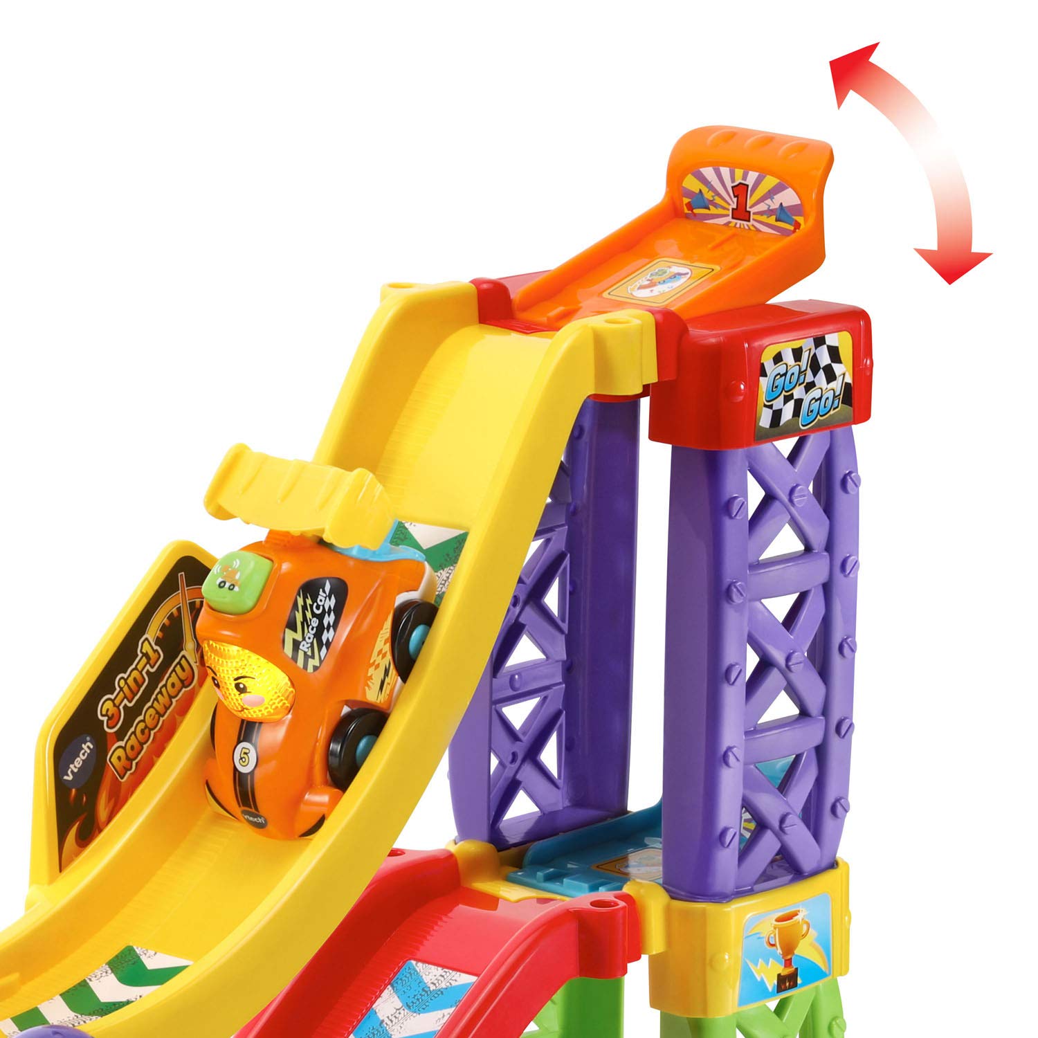 VTech Go! Smart Wheels 3-in-1 Launch Raceway Toy for Kids - Interactive Learning Car Track Set with Lights & Sounds - Perfect for Preschool Playtime, Birthday Gifts & Indoor Activities