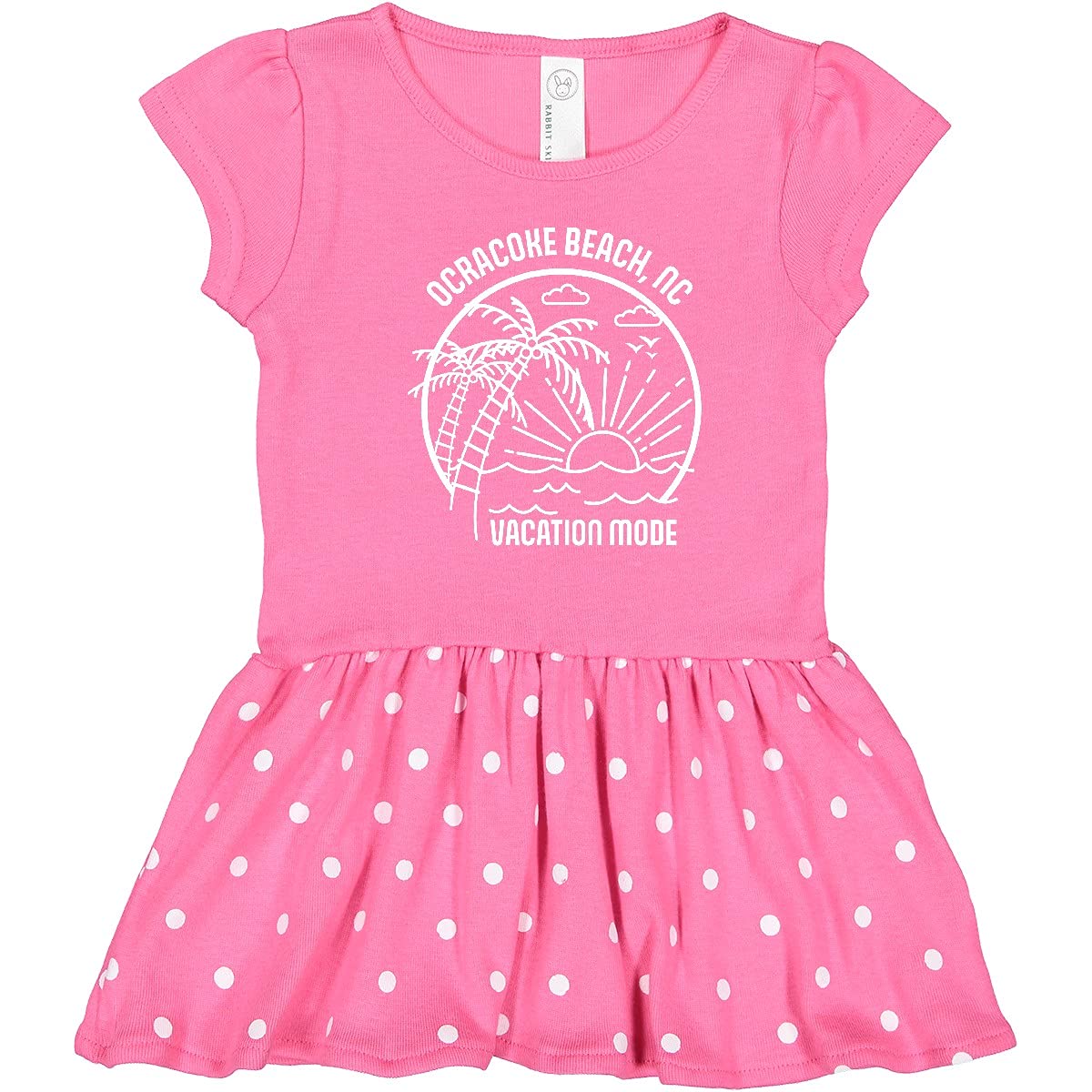Inktastic Summer Vacation Mode Ocracoke Beach North Carolina Toddler Dress - Cute Girls' Casual Outfit for Beach Trips, Family Vacations & Summer Playdates