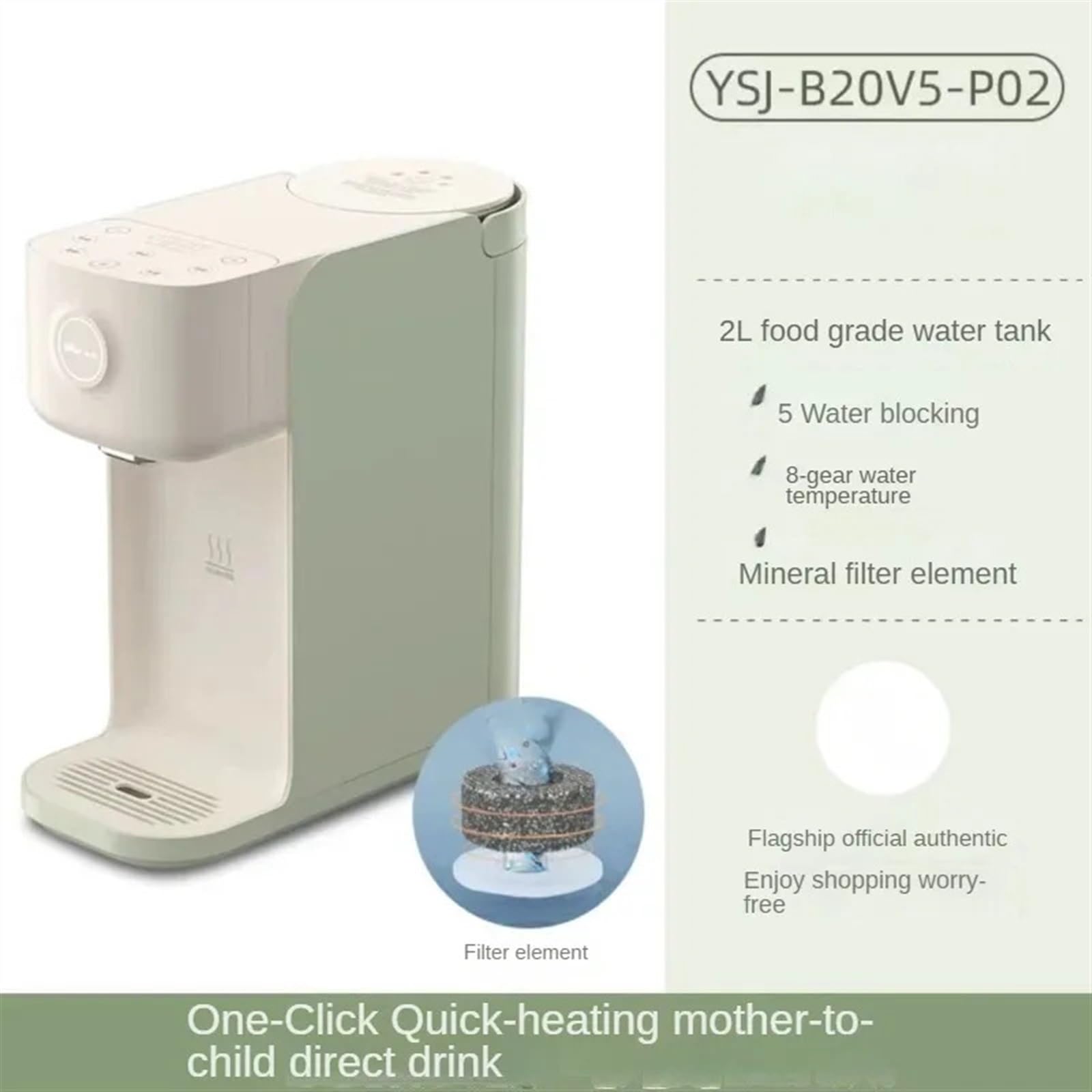 Instant Hot & Cold Desktop Water Dispenser with Mineral Filter - Home & Office Purified Drinking Water Solution for Direct Heating & Cooling