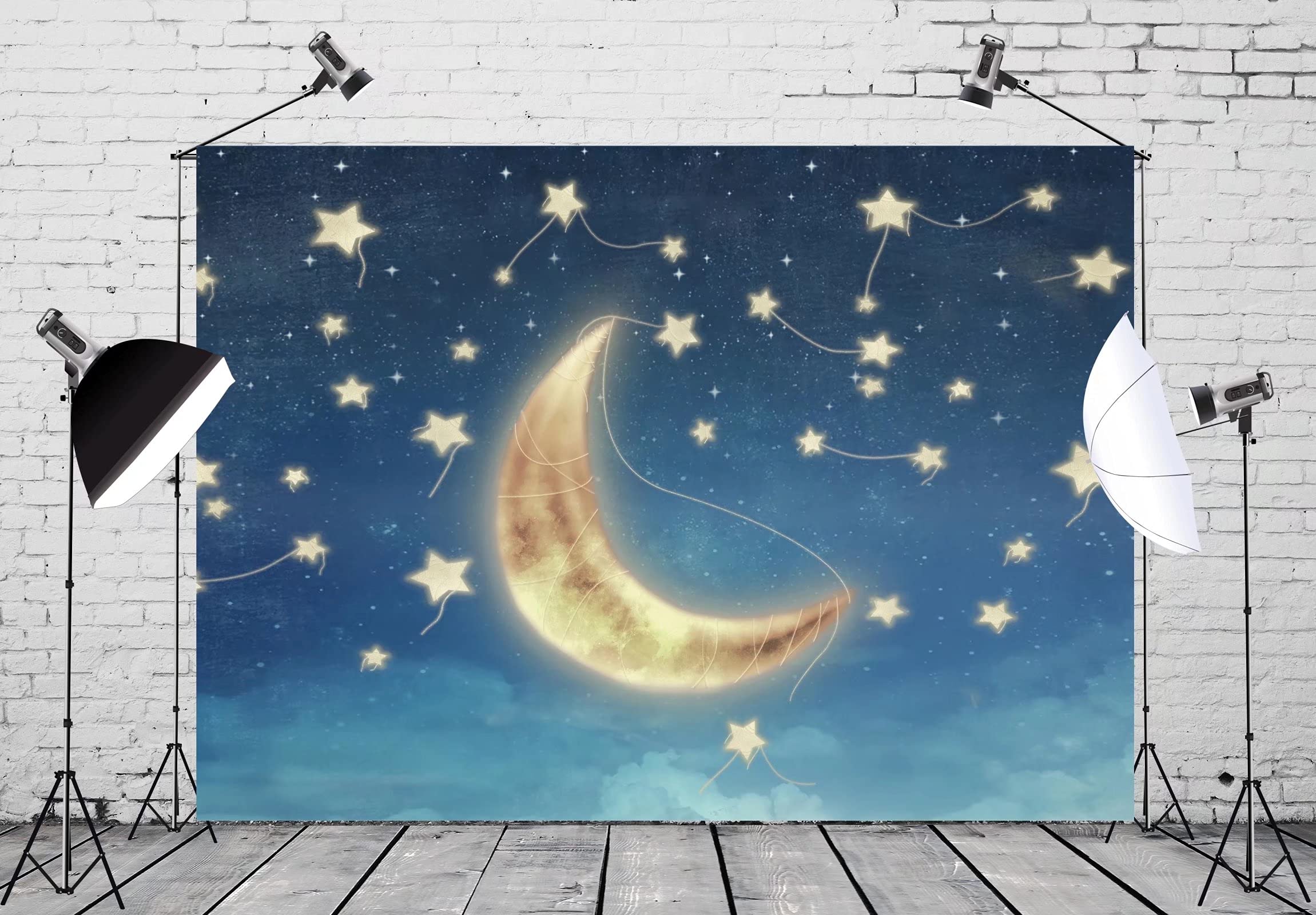 8x6ft Starry Night Backdrop - Galaxy Space Themed Party Decor, Kids Bedroom Tapestry & Photography Studio Background for Birthday Parties, YouTube Videos, Nursery Decor (Vinyl Fabric)