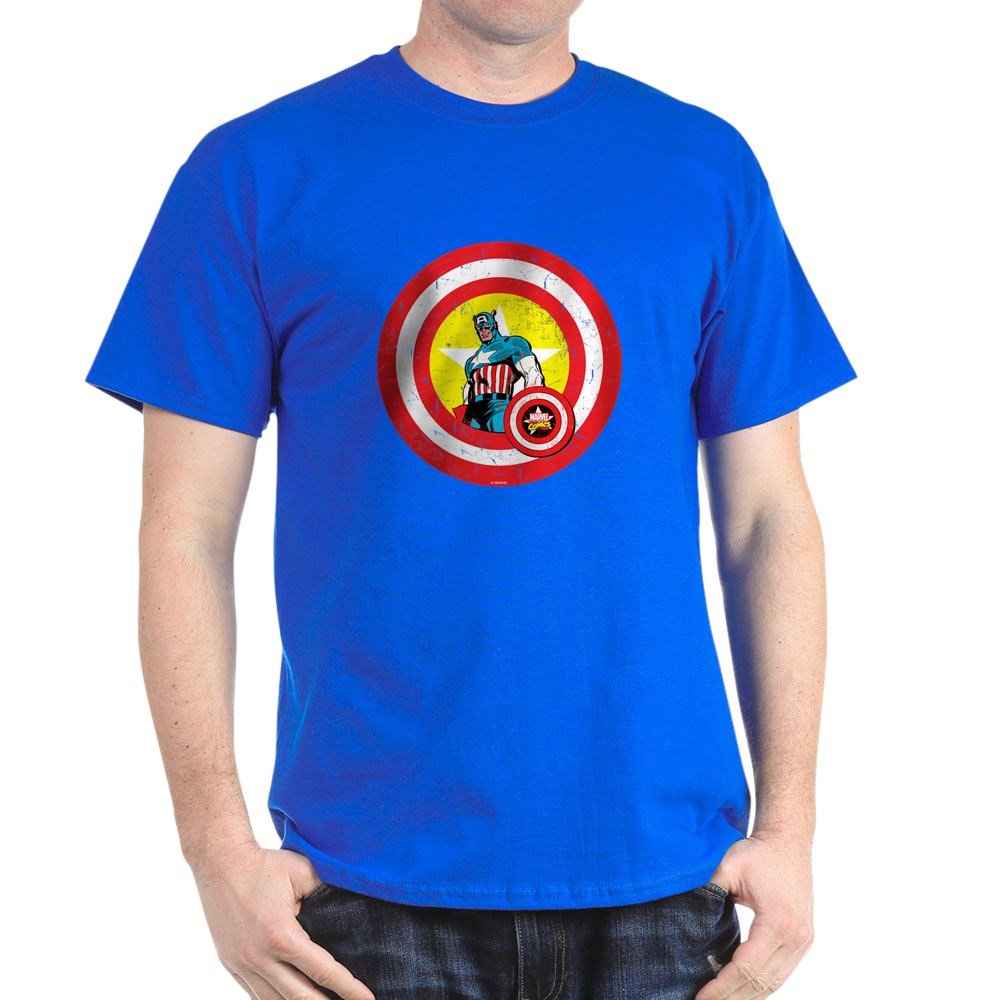 Captain America Dark T-Shirt - 100% Cotton Superhero Graphic Tee for Men & Women | Casual Wear, Cosplay, Marvel Fan Gifts