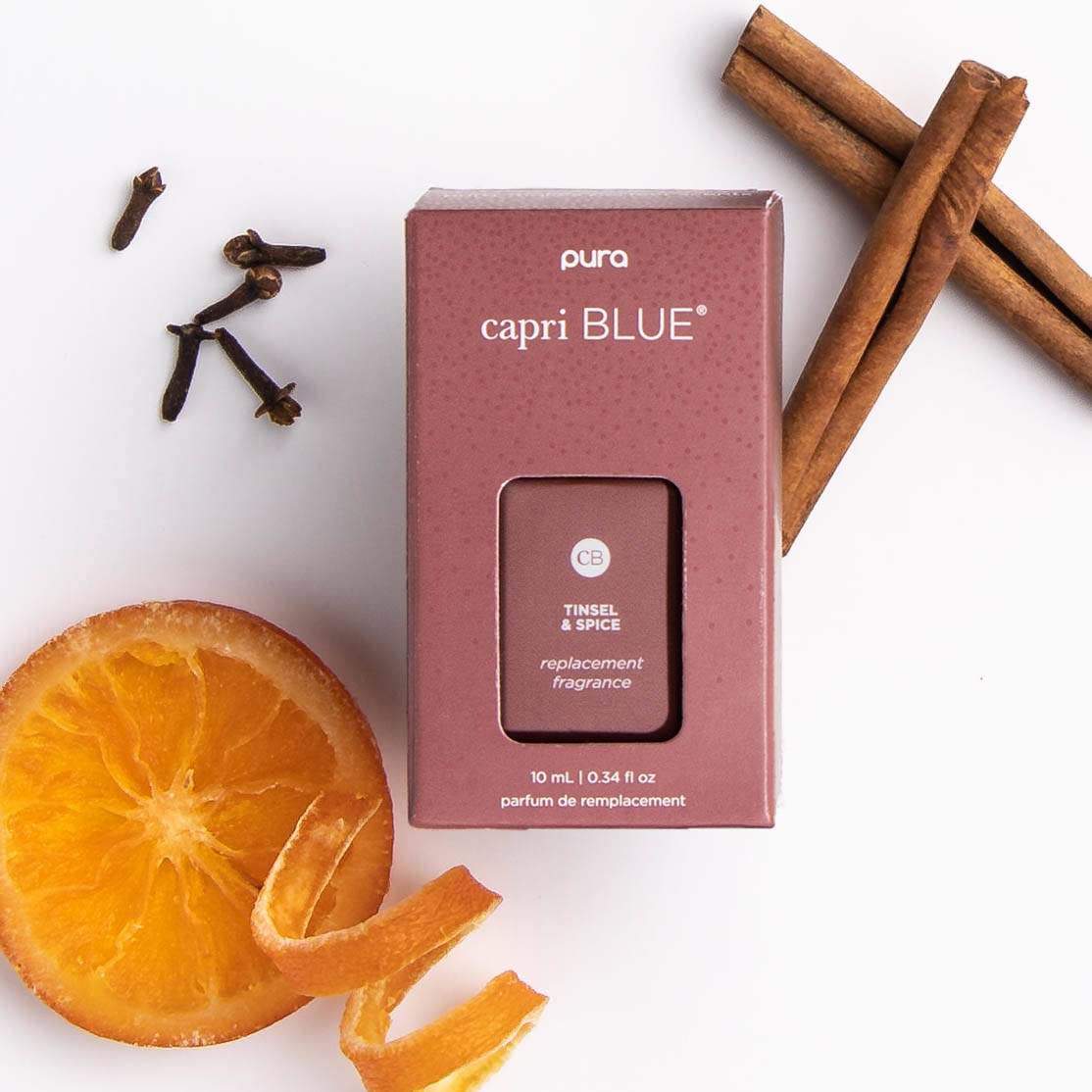 Capri Blue Tinsel & Spice Pura Smart Home Fragrance Diffuser Kit - Includes 1 V3 Aromatherapy Diffuser + Volcano Scent Refill | Long-Lasting Essential Oil Plug-in for Bedroom, Living Room & Office