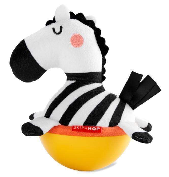 Skip Hop ABC & Me Zebra Wobble Toy - Interactive Baby Learning Toy with Fun Sounds & Motion - Perfect for Tummy Time, Early Development & Sensory Play