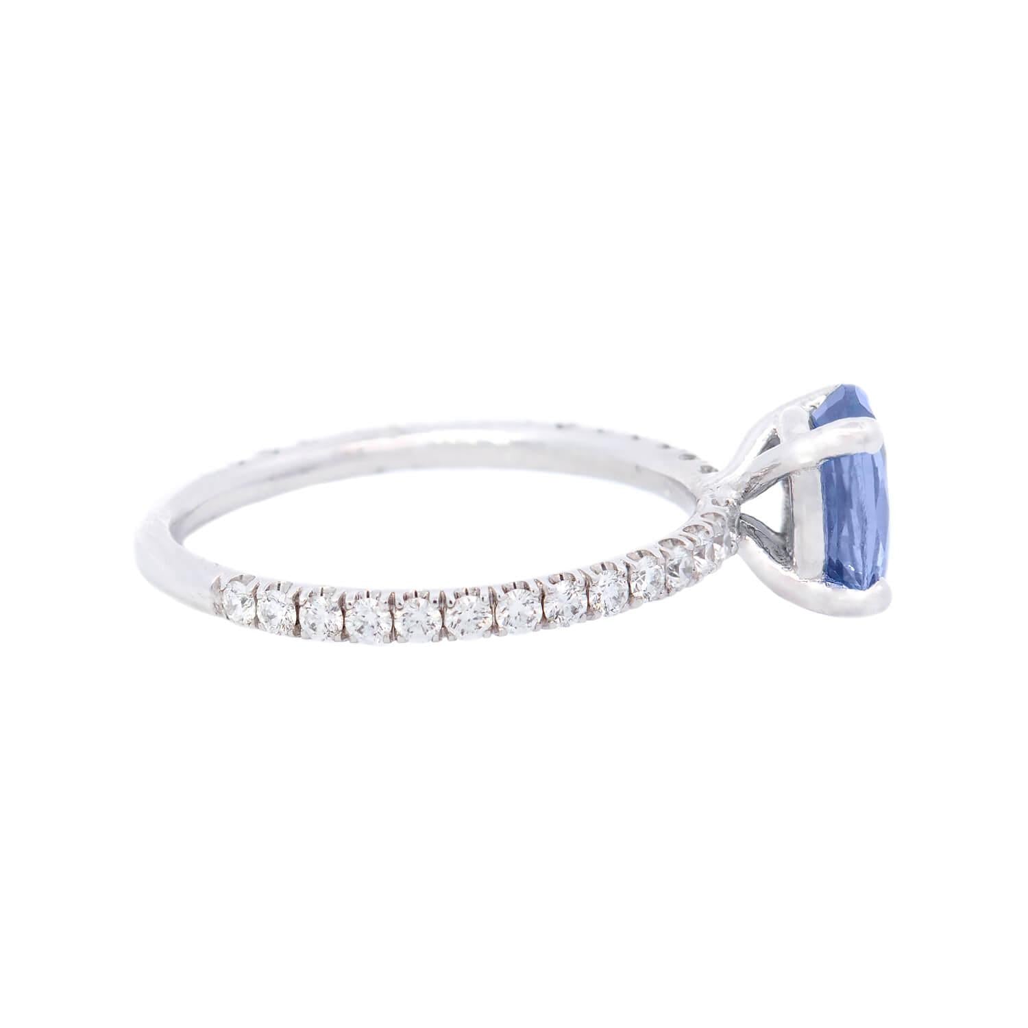 18K White Gold Sapphire & Diamond Engagement Ring for Women - Elegant Wedding, Proposal, Anniversary Gift - Perfect for Romantic Occasions