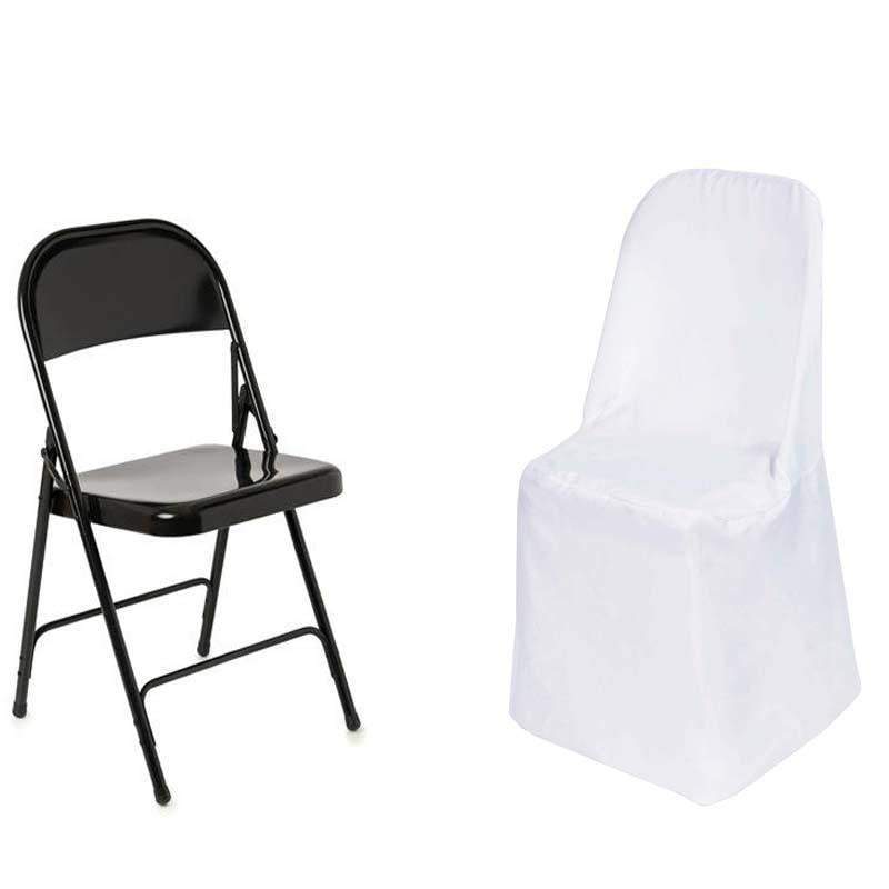 Foldable Flat Chair Covers for Weddings, Parties & Events - Elegant Decorations for Banquets, Receptions & Outdoor Gatherings