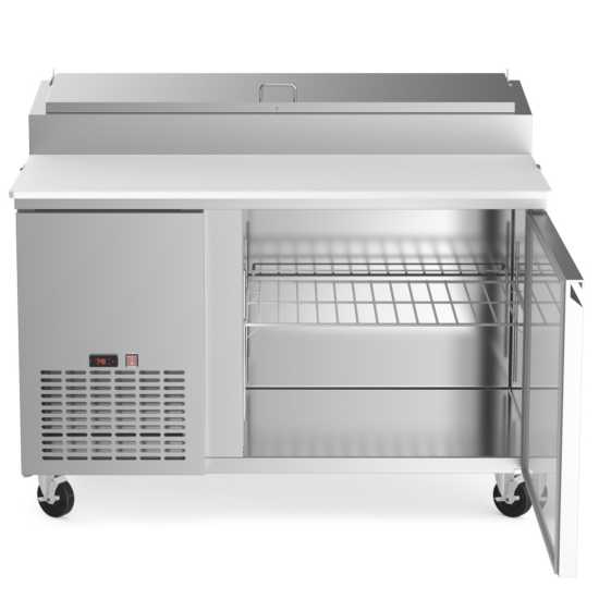 Commercial Refrigerated Pizza Prep Table - Coldline CPT 44 with 5 Stainless Steel Pans | Perfect for Pizzerias, Restaurants & Catering Businesses