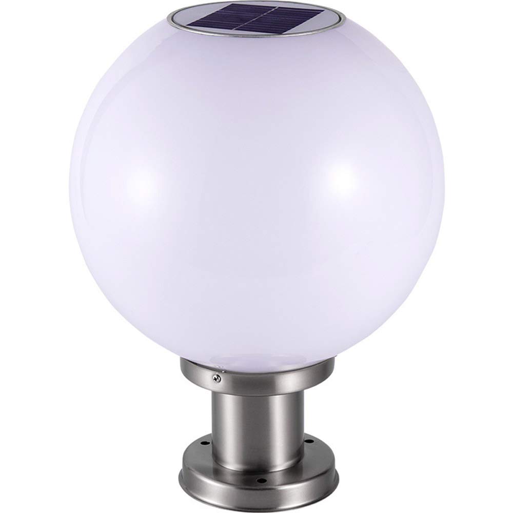 European Style Solar LED Column Head Lamp - Waterproof IP55 Outdoor Stainless Steel Lawn Light for Garden, Terrace, Villa & Scenic Spots | Super Bright Wall & Fence Lighting for Pathways, Driveways & Landscaping