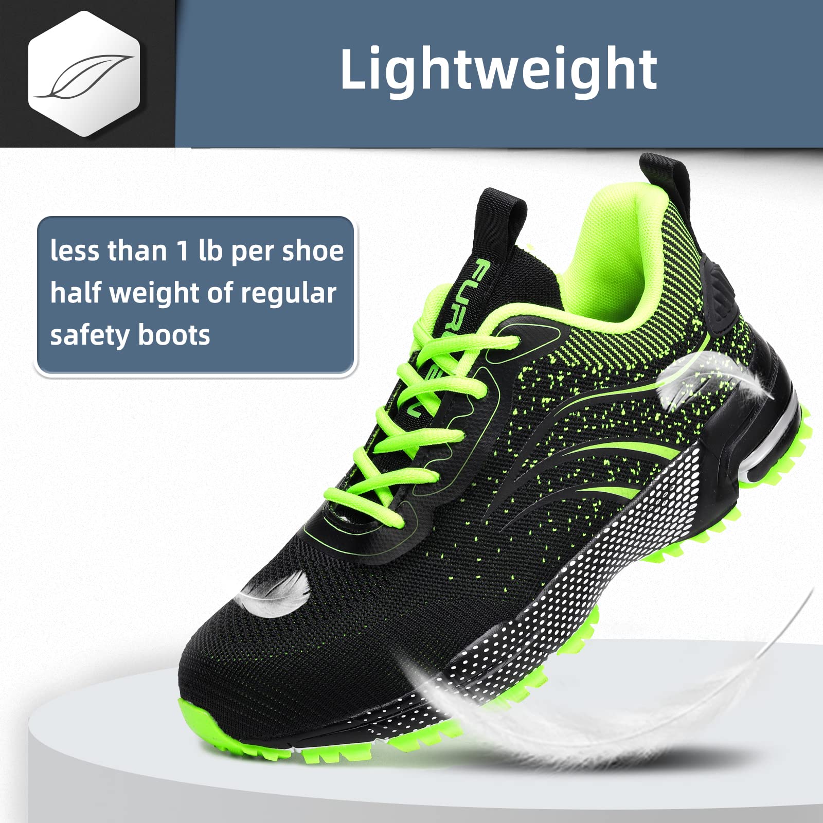 Furuian Steel Toe Shoes for Men & Women - Lightweight Safety Work Sneakers with Comfortable Steel Toe for Warehouse, Construction & Industrial Use - Perfect for Work, Hiking & Outdoor Activities