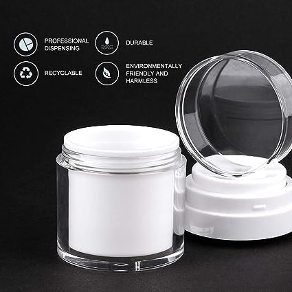 SNNP Airless Pump Jars - Refillable Acrylic Cosmetic Containers with Lids for Face Cream, Lotion & Skincare | Travel-Friendly Moisturizer Dispenser for Thick Creams | Perfect for Home, Salon & On-The-Go Use