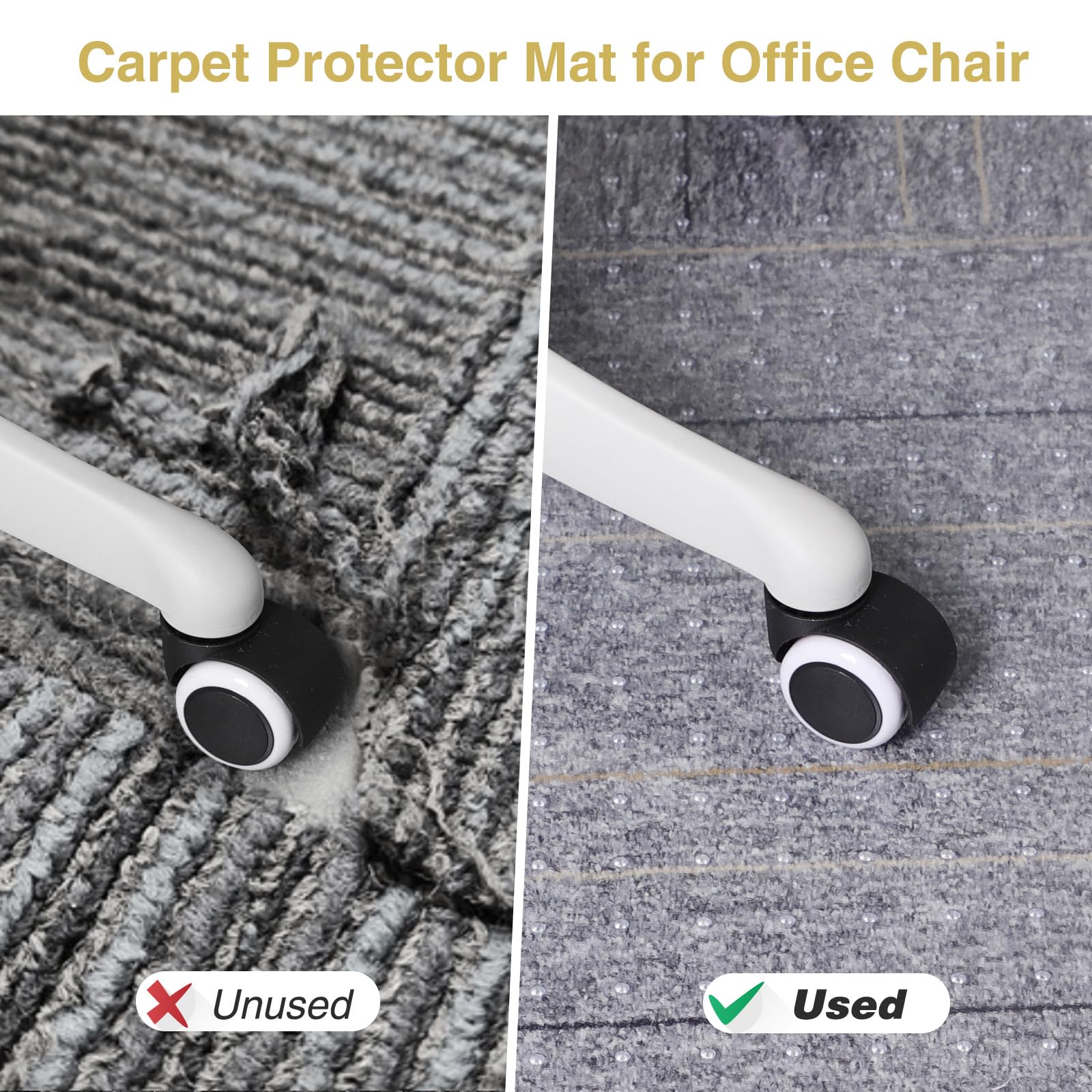 36”x 48” Clear Heavy-Duty Office Chair Mat for Carpet - Non-Slip Desk Chair Floor Protector for Medium/Low Pile Carpets | Perfect for Home Office, Workstation & Computer Desk Use