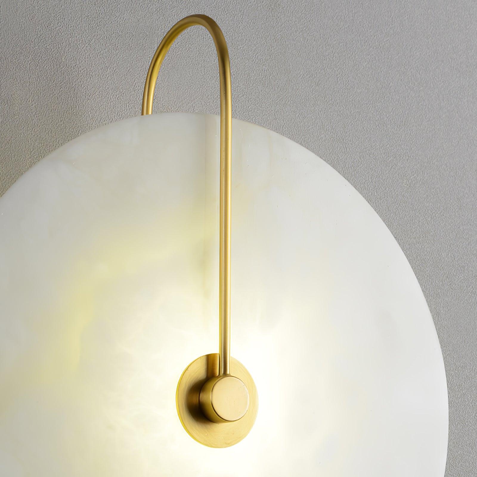 Alabaster LED Plug-In Wall Sconce - Modern Plug in Wall Light Fixture for Bedroom, Living Room & Hallway Lighting