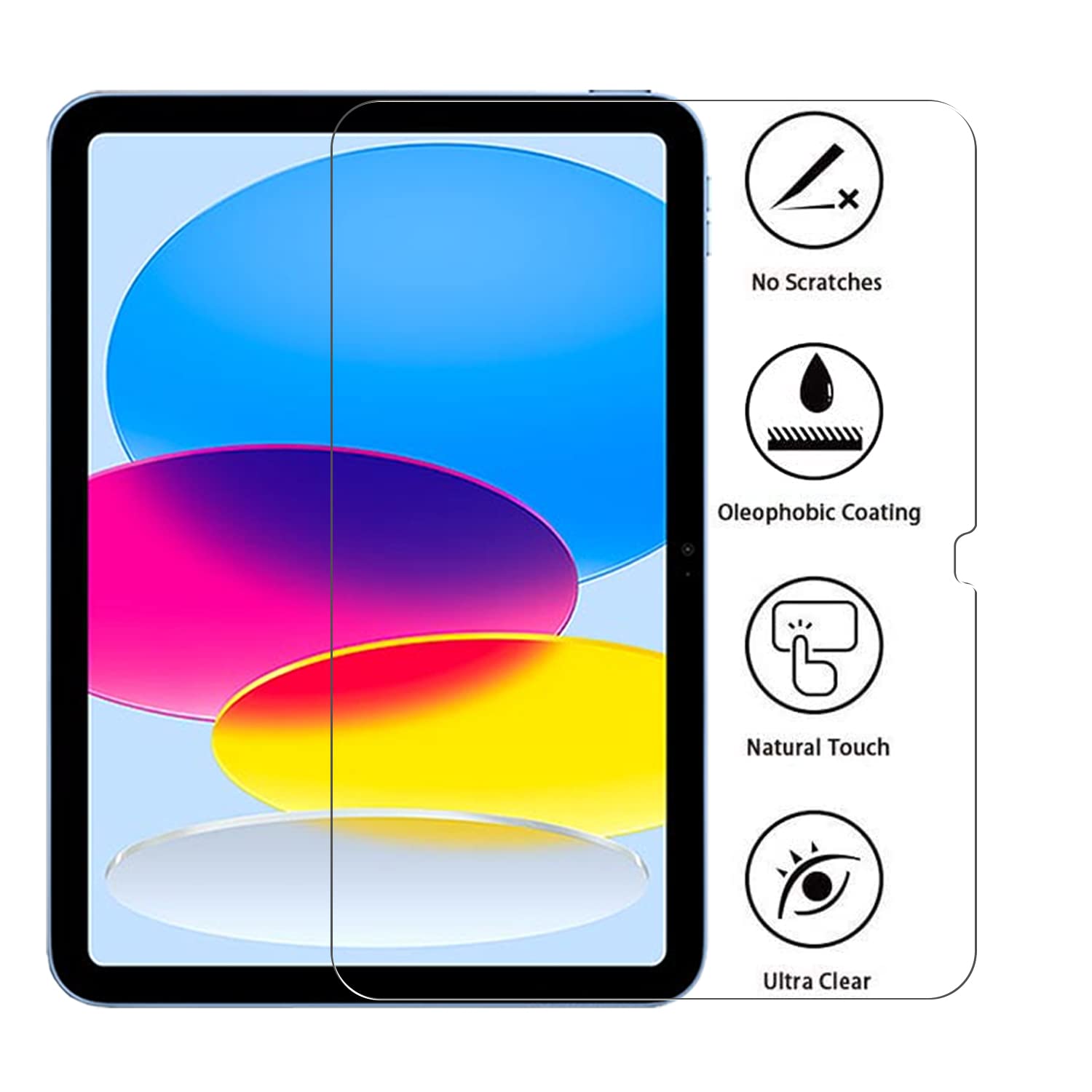 2 Pack Tempered Glass Screen Protector for iPad 10th Generation 10.9
