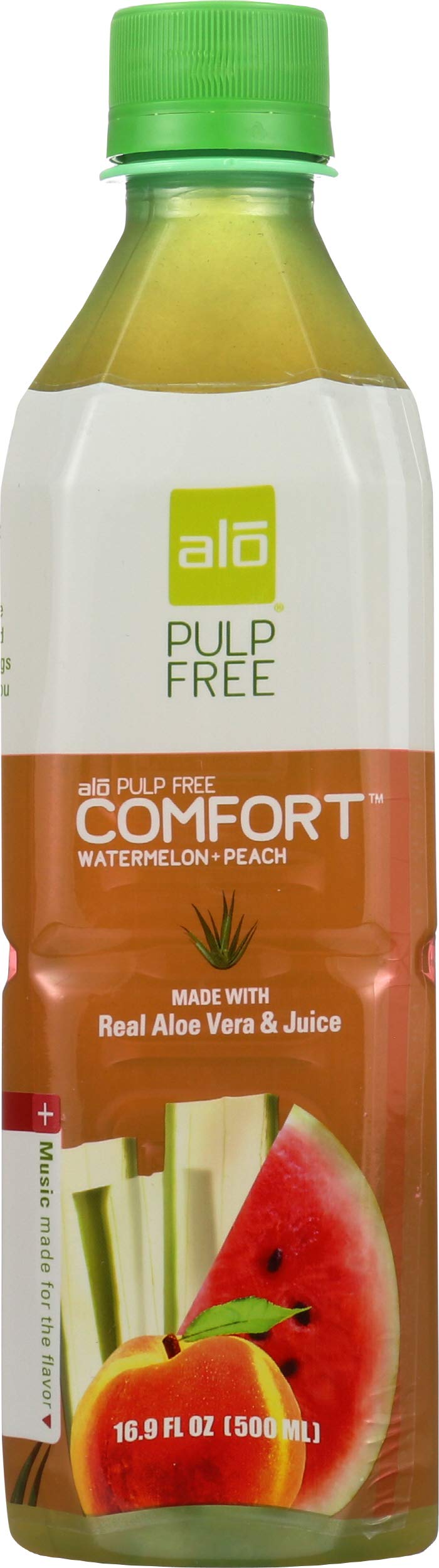 Organic Aloe Vera Juice Drink - Pulp Free, Watermelon & Peach Flavor, 12 Pack | Hydrating & Refreshing Beverage for Summer, Workouts & Healthy Lifestyle