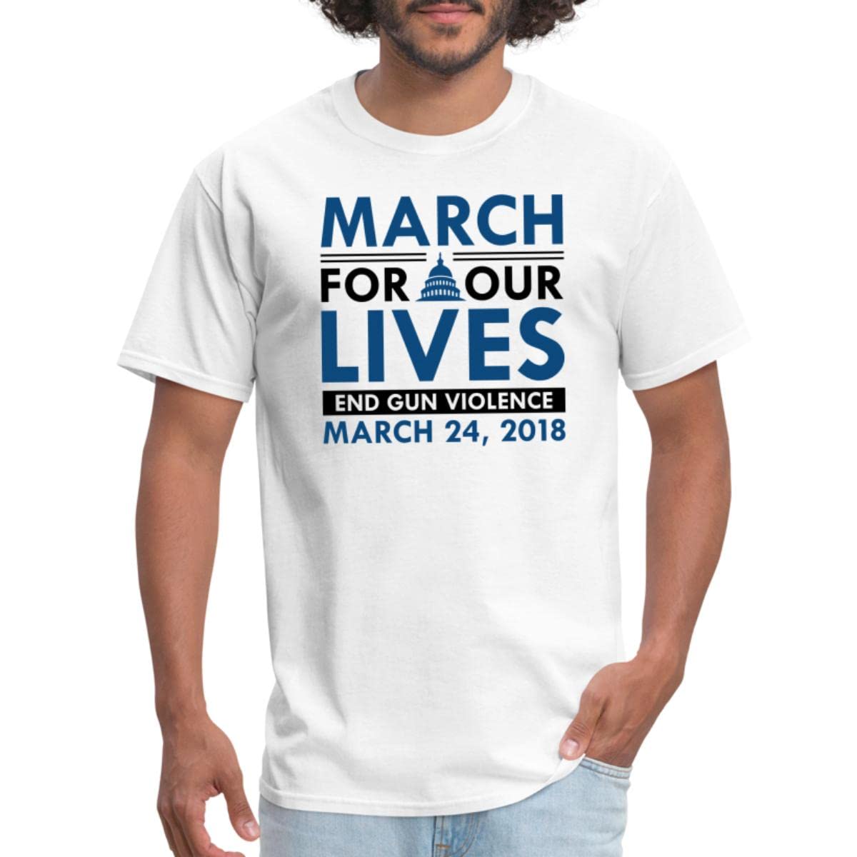March for Our Lives Anti-Gun Violence Men's T-Shirt - Protest & Awareness Graphic Tee for Social Justice Activists