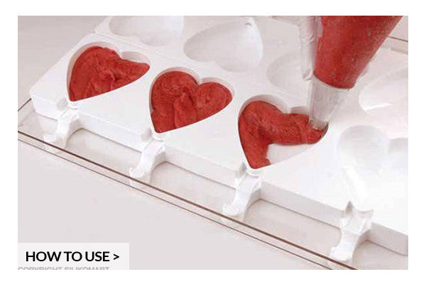 Silikomart Heart-Shaped Ice Cream Mold - Premium Silicone Baking Tool for Homemade Gelato, Sorbet & Desserts - Perfect for Valentine's Day, Anniversaries & Romantic Treats
