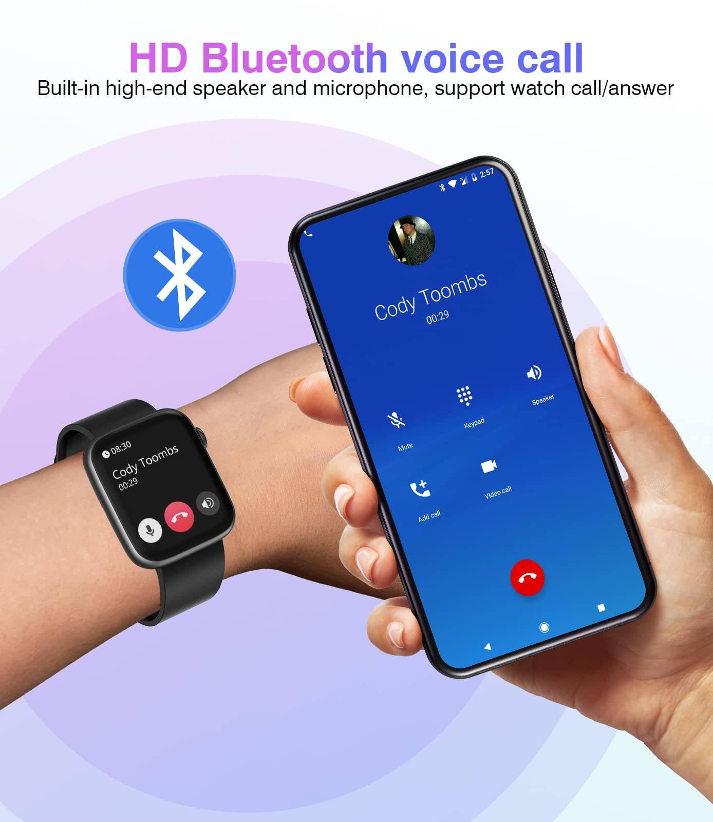 Smart Watch for Men & Women - 1.9'' HD Touch Screen Fitness Tracker with Bluetooth Calling, Heart Rate, Blood Oxygen & Sleep Monitor - Compatible with Android & iPhone - Perfect for Workouts, Running & Daily Health Tracking