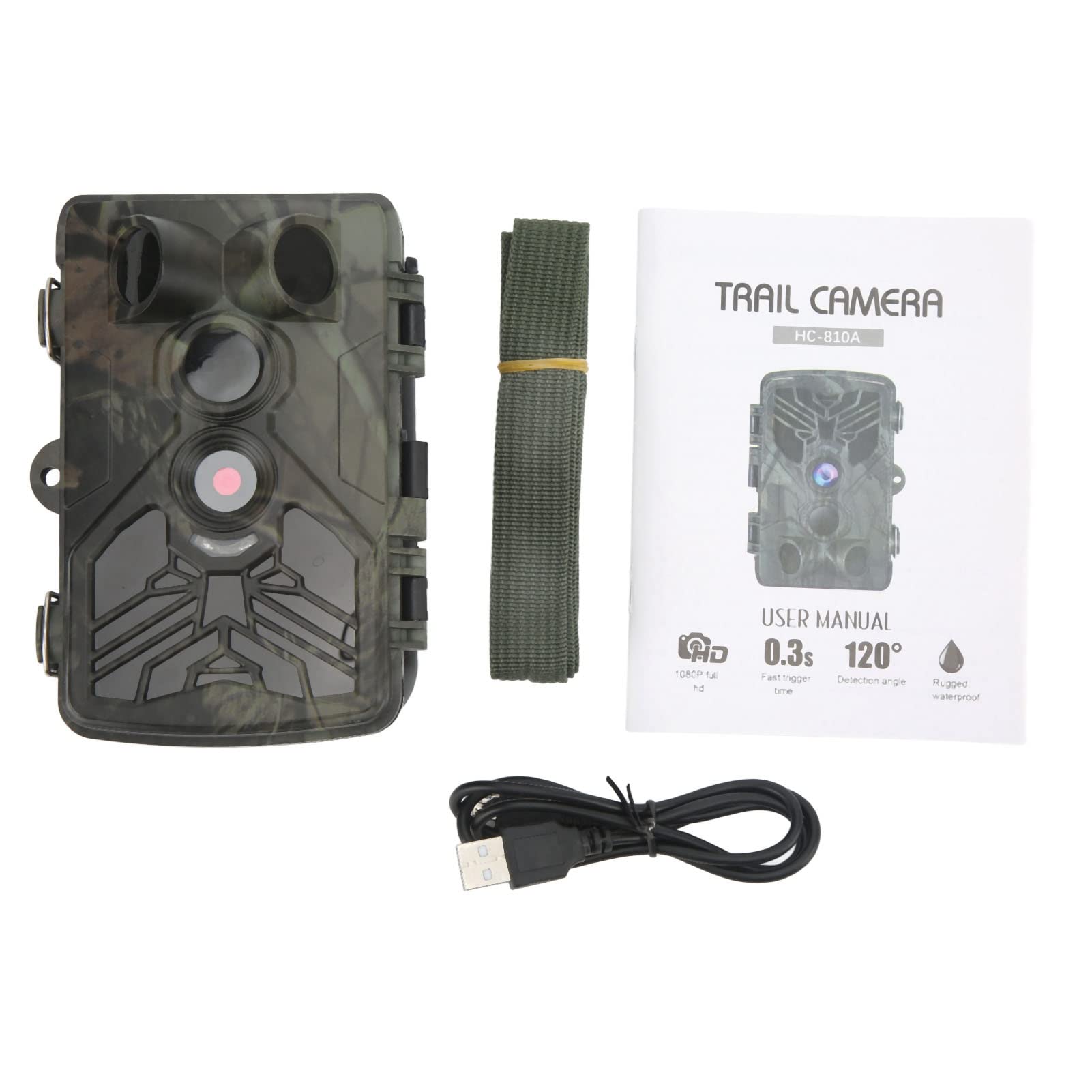 Alomejor 20MP 1080P Outdoor Trail Camera with Night Vision - Motion Activated Wildlife Camera for Hunting, Security Monitoring & Home Surveillance - Waterproof Game Camera for Backyard, Farm & Forest Use