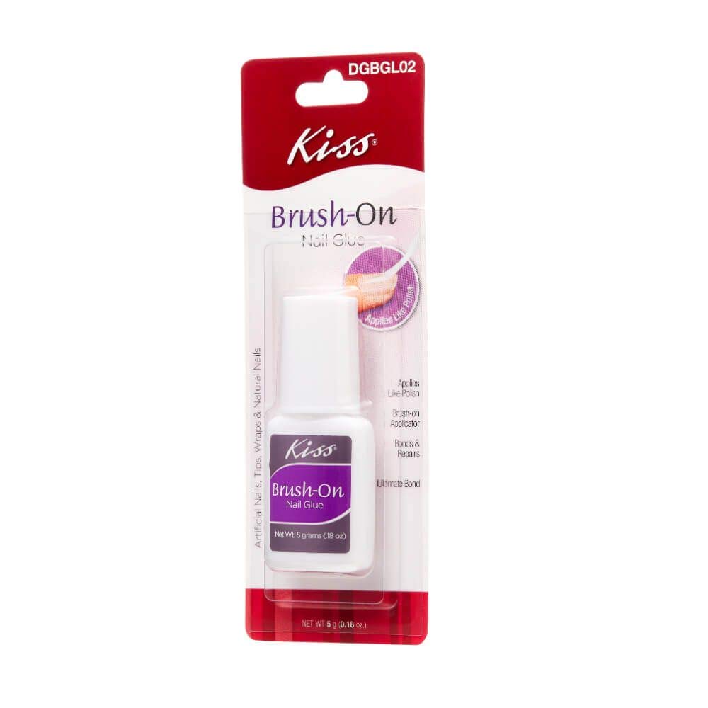 Kiss Brush-On Nail Glue with Applicator - Strong Bonding & Repair Formula for Artificial Nails, Tips, Wraps & Natural Nails - Easy Polish-Like Application - Perfect for Salon, Home Manicures & Nail Extensions - DGBGL02