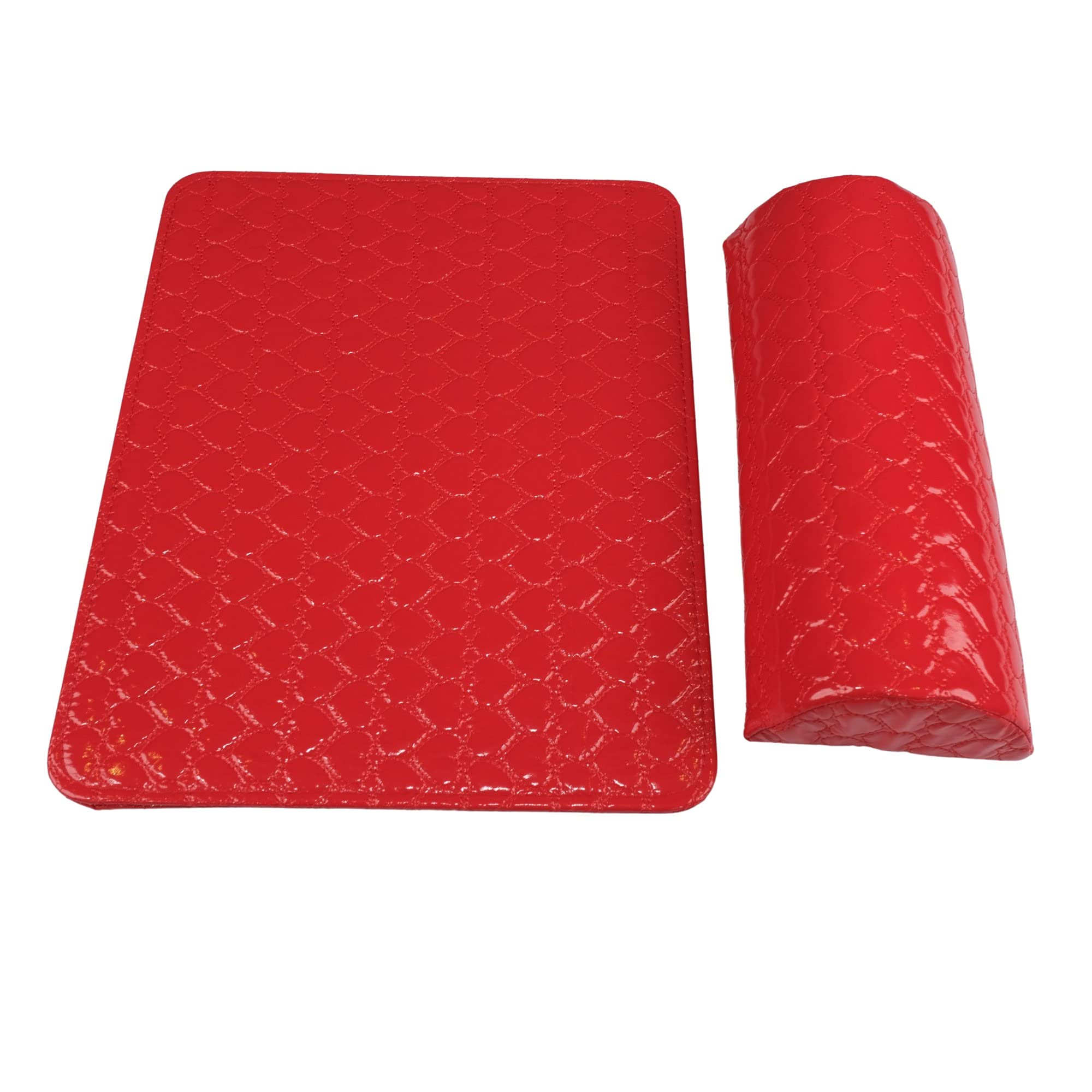 Soft PU Leather Nail Art Hand Rest Cushion - Salon Manicure Arm Wrist Support Pillow with Sponge Holder - Red - Perfect for Nail Technicians & DIY Home Manicures