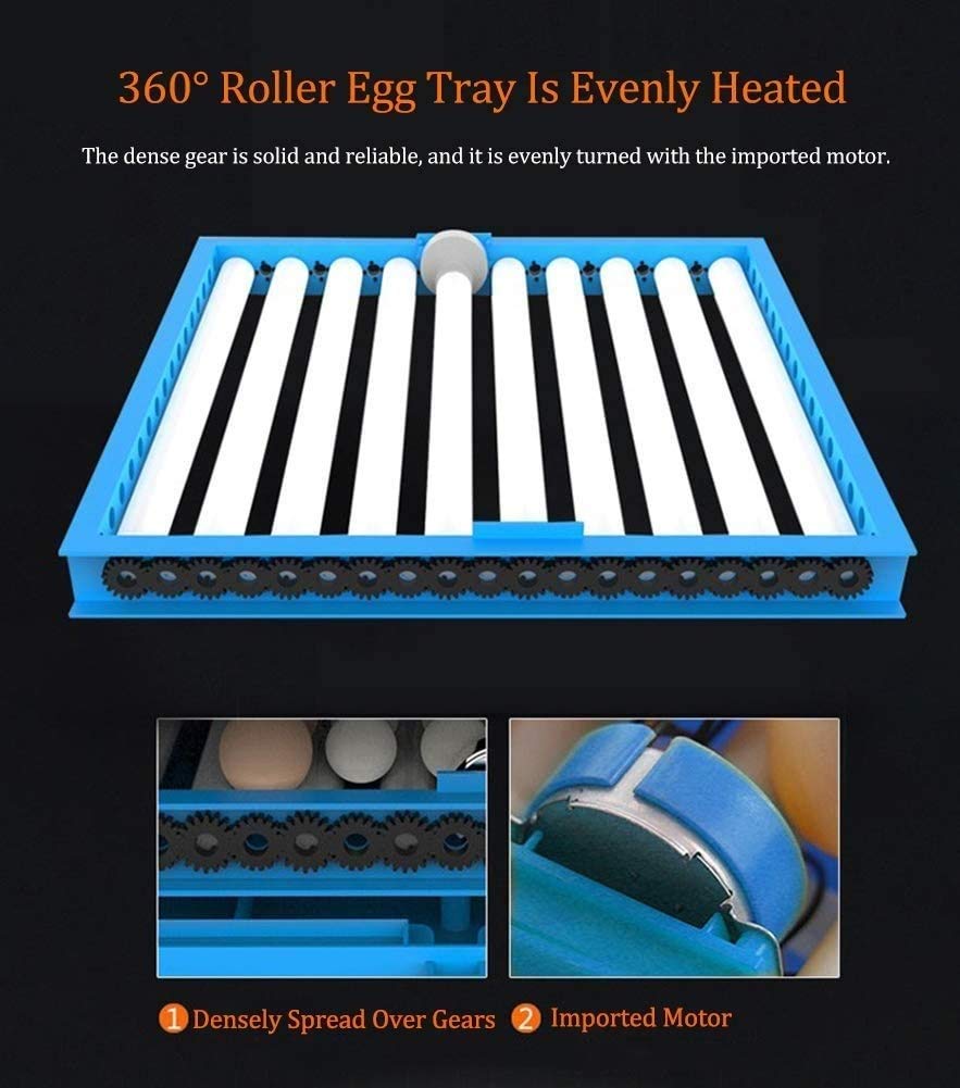 192 Egg Digital Automatic Poultry Incubator - Fully Automatic Hatcher for Chicken, Duck, Goose & Quail Eggs with Temperature Control - Perfect for Home Farming, Hatching Projects & Small Poultry Businesses