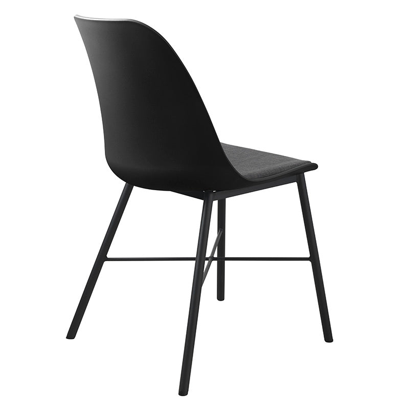 LAXMI Modern Dining Chair - Black Wooden Seat with Upholstered Cushion for Kitchen, Dining Room & Home Decor | Comfortable & Stylish Furniture for Family Gatherings & Entertaining Guests