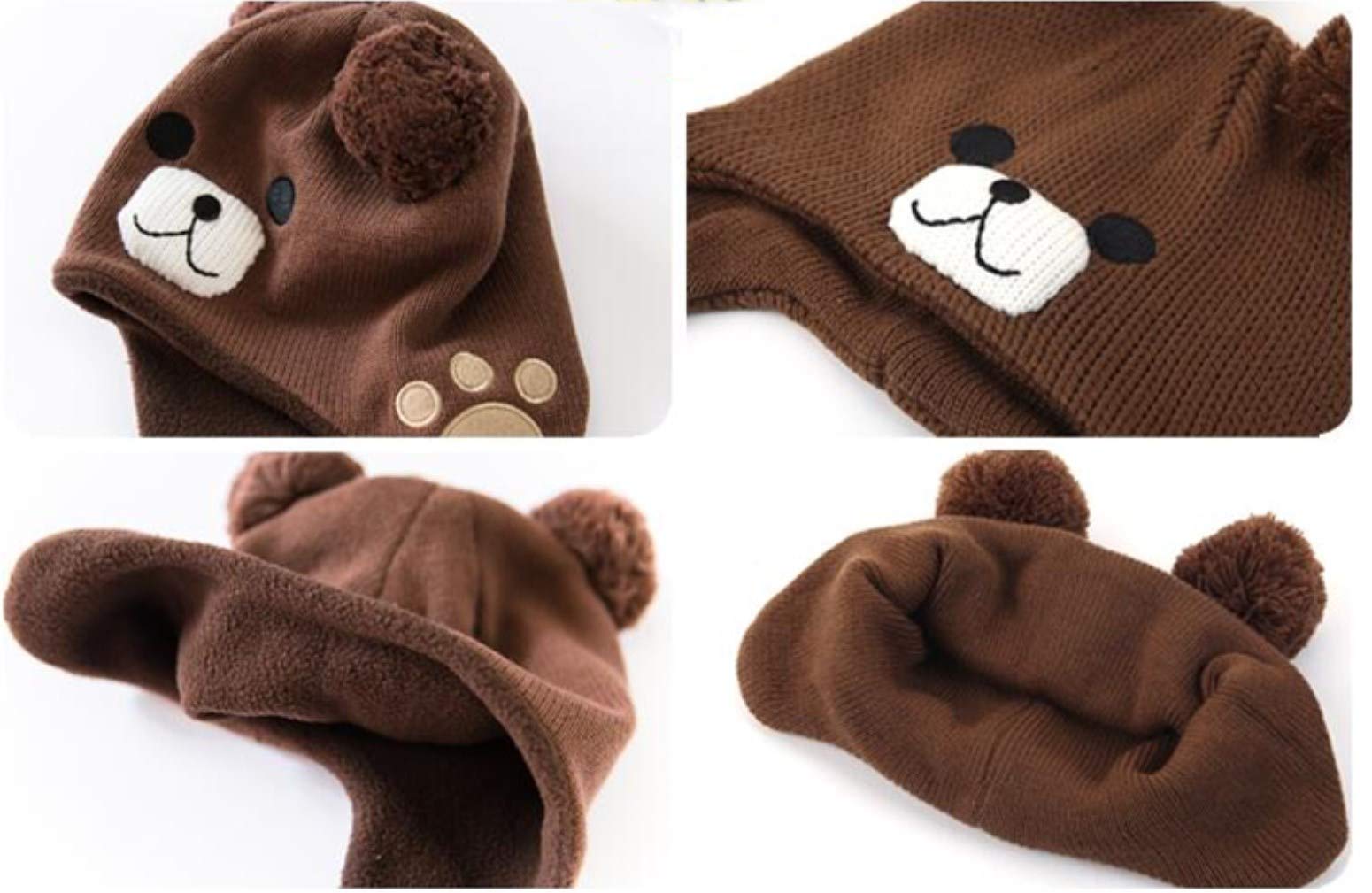 LLmoway Baby Winter Hat with Fleece Lining & Ear Flaps - Warm Knit Beanie for Infants & Toddlers - Perfect for Cold Weather, Snow Play & Outdoor Activities