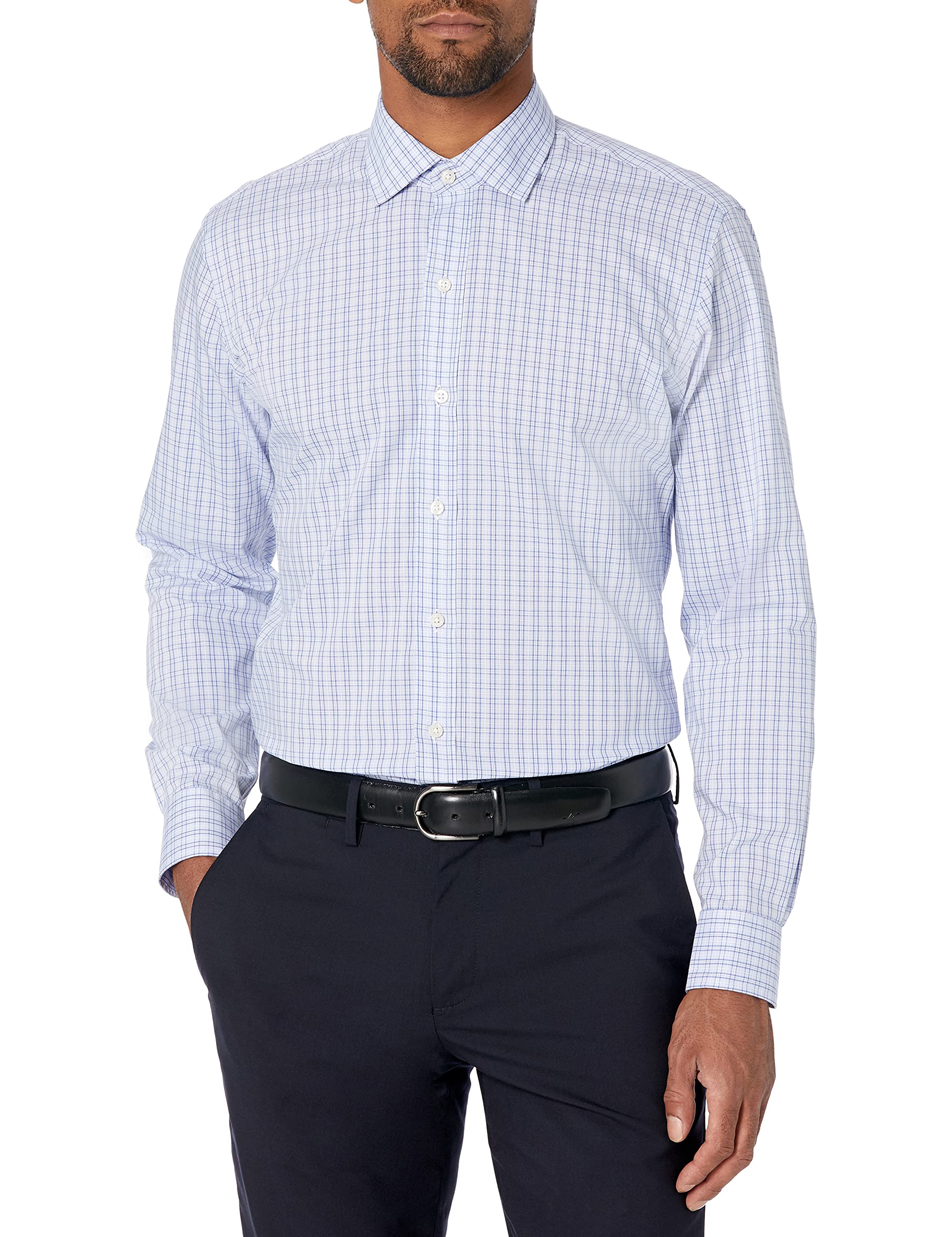 Buttoned Down Men's Slim Fit Spread Collar Pattern Dress Shirt | Formal & Business Attire | Office, Wedding & Special Occasions