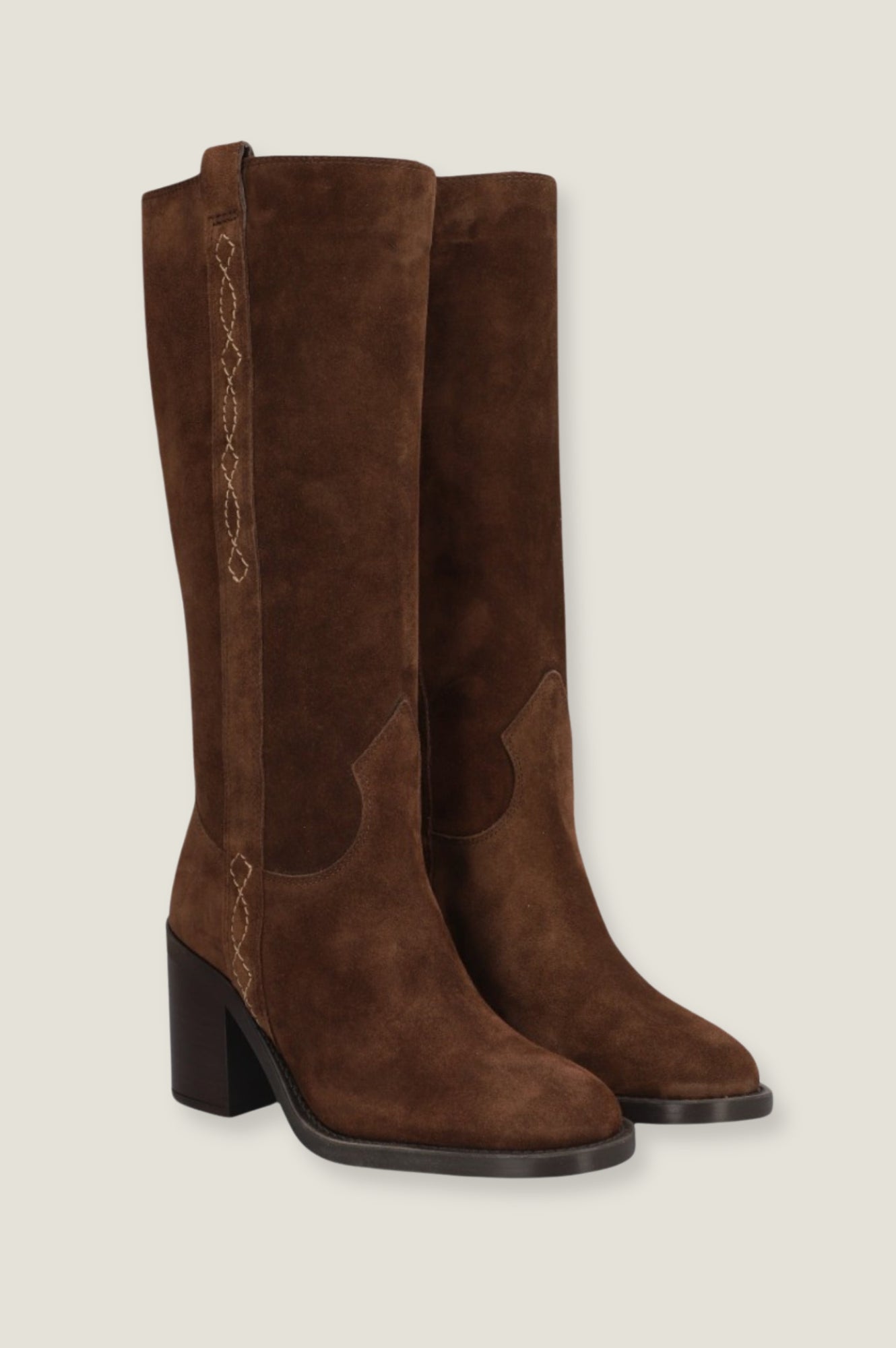 ALPE Selena Knee High Suede Boots for Women - Chocolate Brown Leather Boots - Comfortable Winter Fashion Boots for Cold Weather & Outdoor Activities