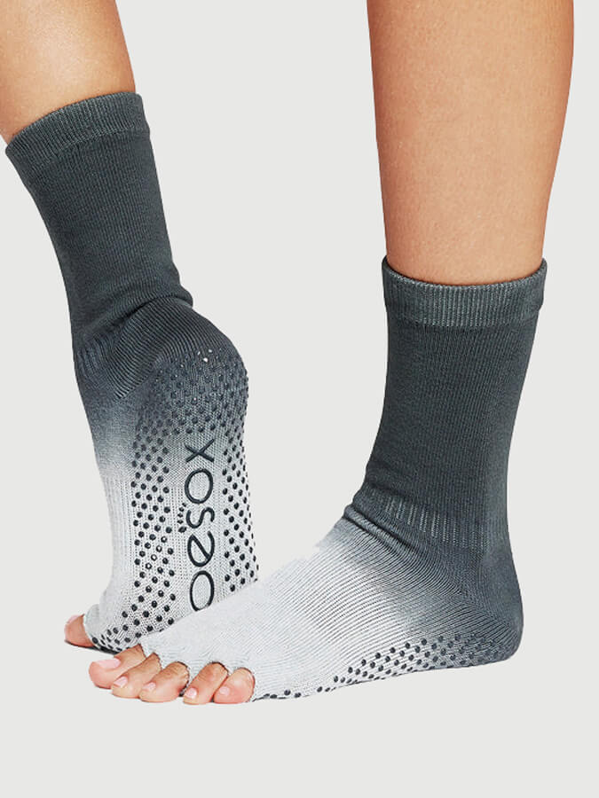 ToeSox Crew Half Toe Women's Non-Slip Yoga Socks with Grip - Perfect for Yoga, Pilates, Barre & Home Workouts