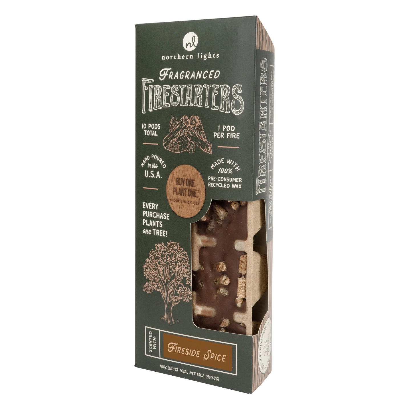 Premium Fireside Spice Fire Starters - All-Natural, Long-Lasting Fire Starter Cubes for Camping, Fireplaces, and Outdoor Adventures