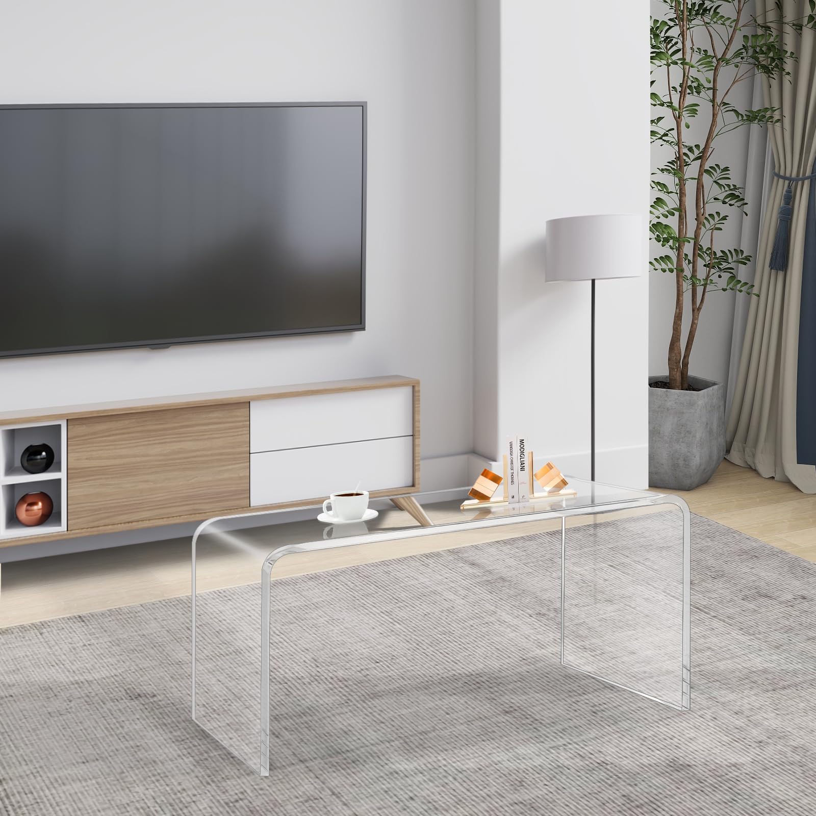 Modern Clear Acrylic Coffee Table - 32
