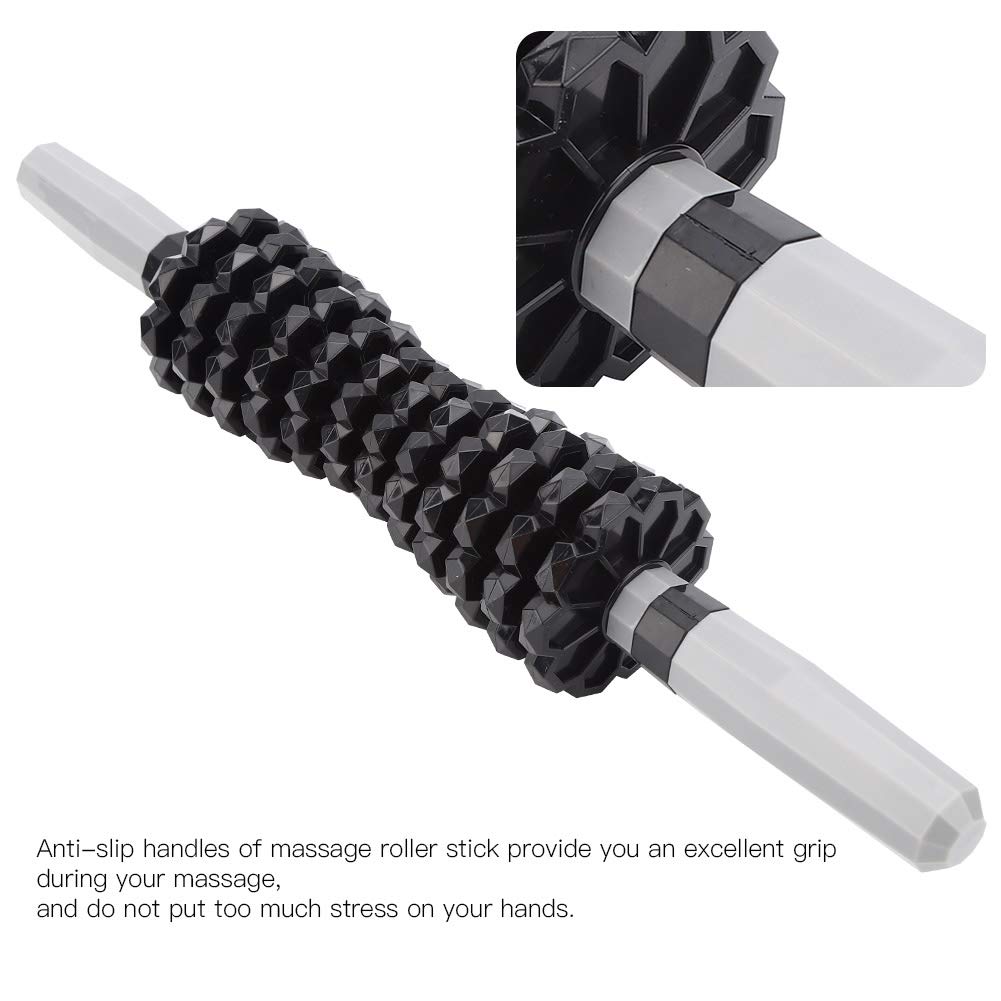 Premium Black Fitness Yoga Massage Stick Roller - Deep Muscle Relaxation & Recovery Tool for Athletes, Gym Workouts & Post-Exercise Pain Relief
