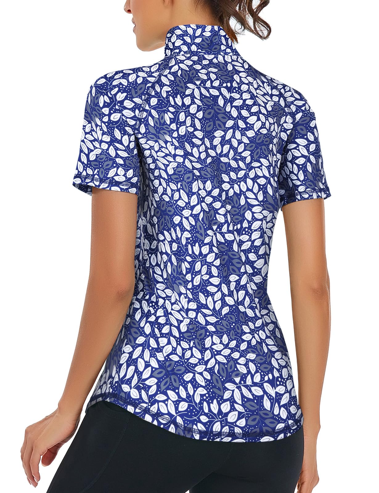 LURANEE Women's Moisture Wicking Athletic Shirt - Short Sleeve Quarter Zip Pullover Top for Running, Yoga & Gym Workouts | Breathable & Quick-Dry Activewear