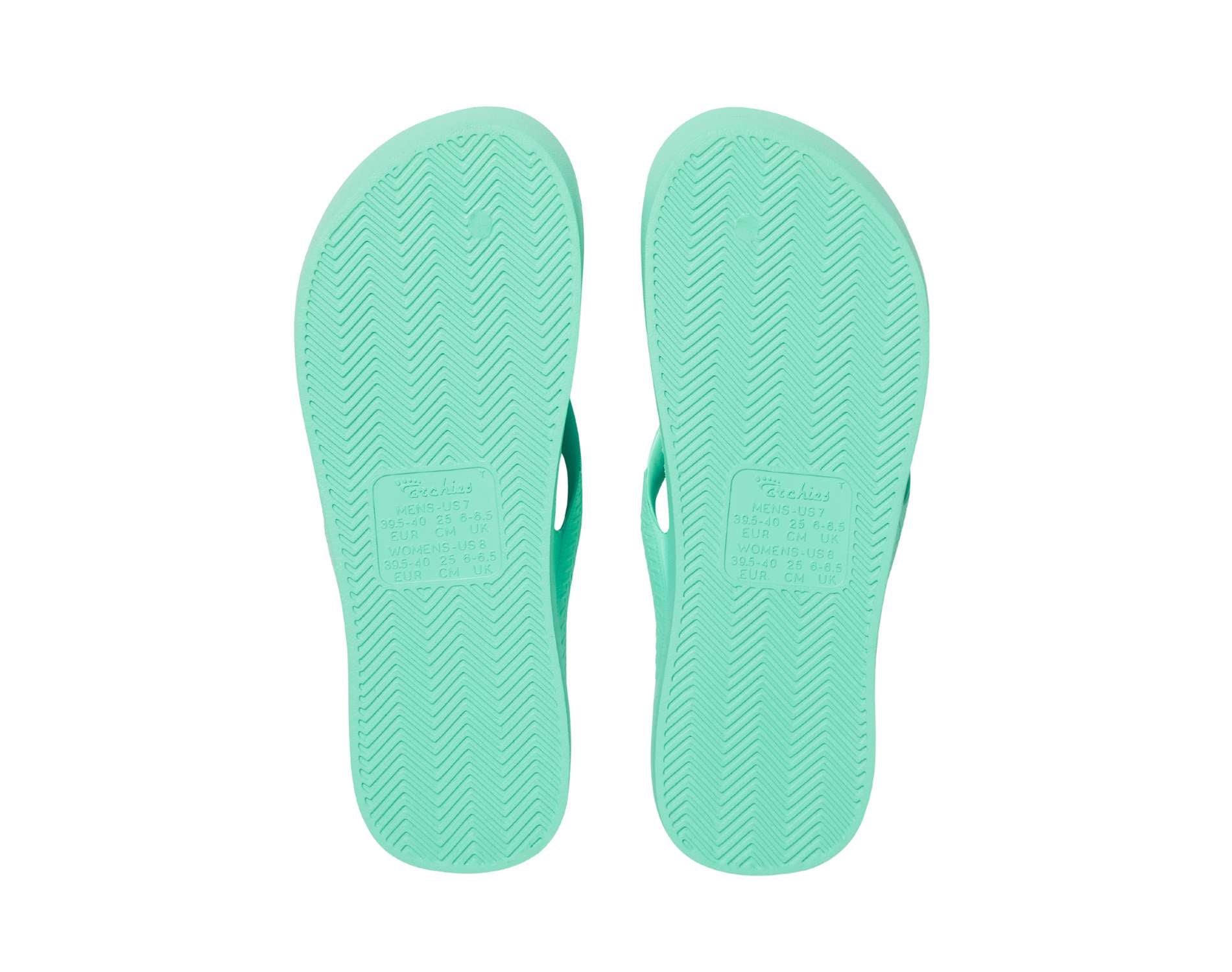 Archie's Arch Support Thongs for Women - Comfortable Mint Green Sandals with Orthotic Support - Perfect for Beach, Pool & Summer Walking