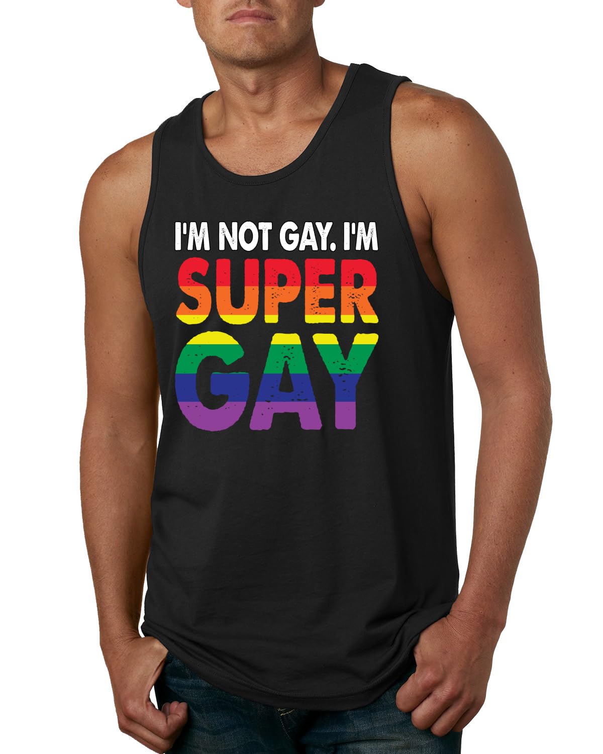 Funny LGBT Pride Rainbow Tank Top for Men - Gay Lesbian Bi Pride Shirt - Perfect for Pride Parades, LGBTQ Events & Casual Wear