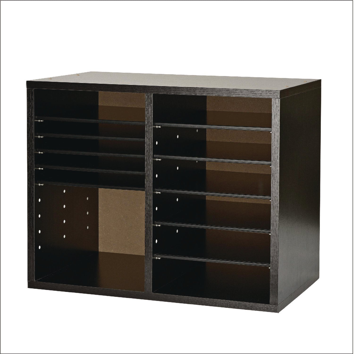 Wooden Letter Size Literature Organizer - 12 Adjustable Compartments for Office & Home (20