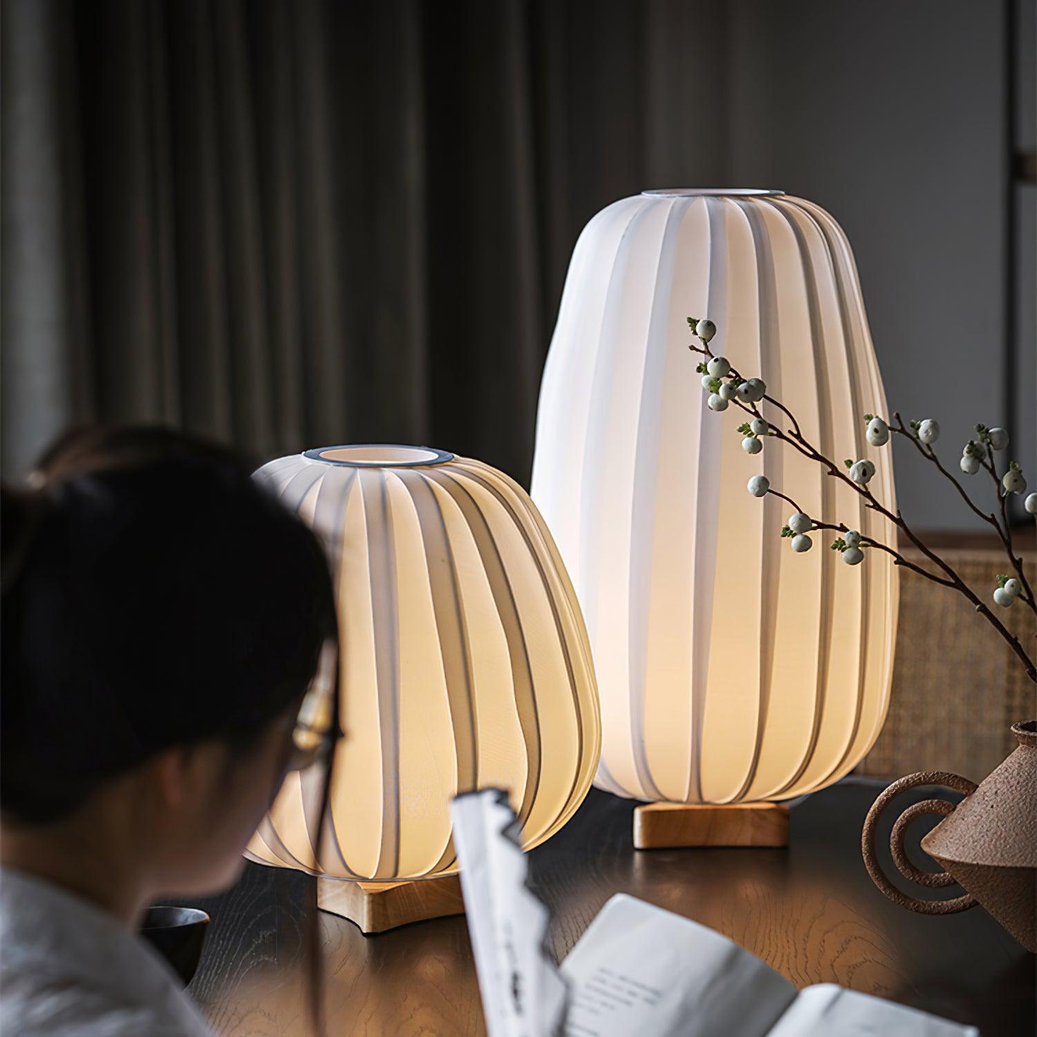 Modern Fabric Minimalist Table Lamp - Soft Lighting for Bedroom, Living Room & Office - Energy Efficient LED Desk Lamp for Home Decor
