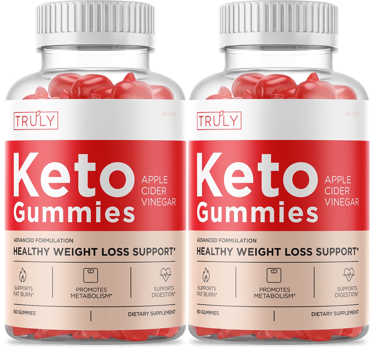 Truly Keto ACV Gummies (2 Pack, 120 Gummies) - Apple Cider Vinegar Supplement for Weight Loss & Digestion - Perfect for Keto Diet, Low Carb Lifestyle & Wellness Routine
